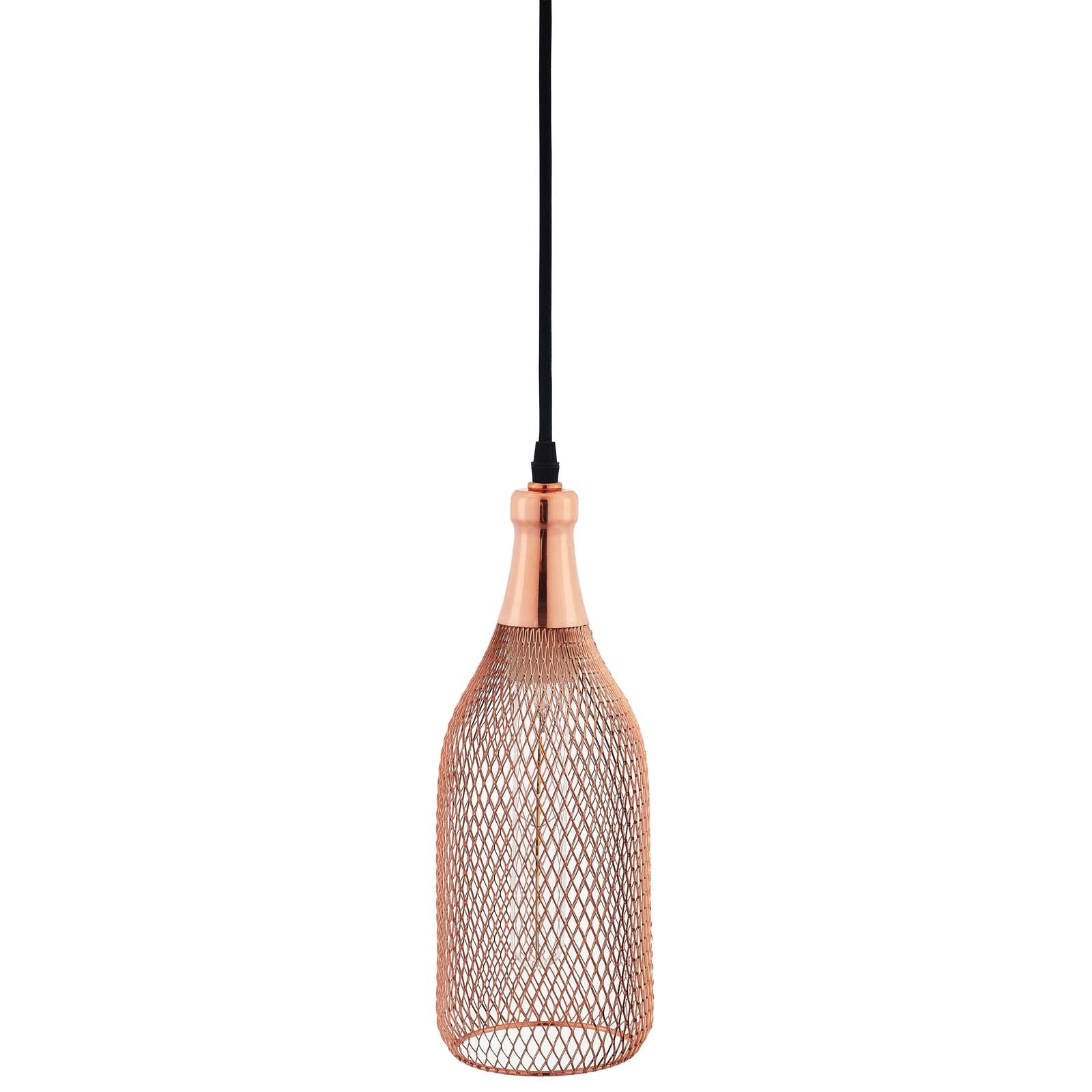 Glimmer Bottle-Shaped Rose Gold Pendant Light by Modway