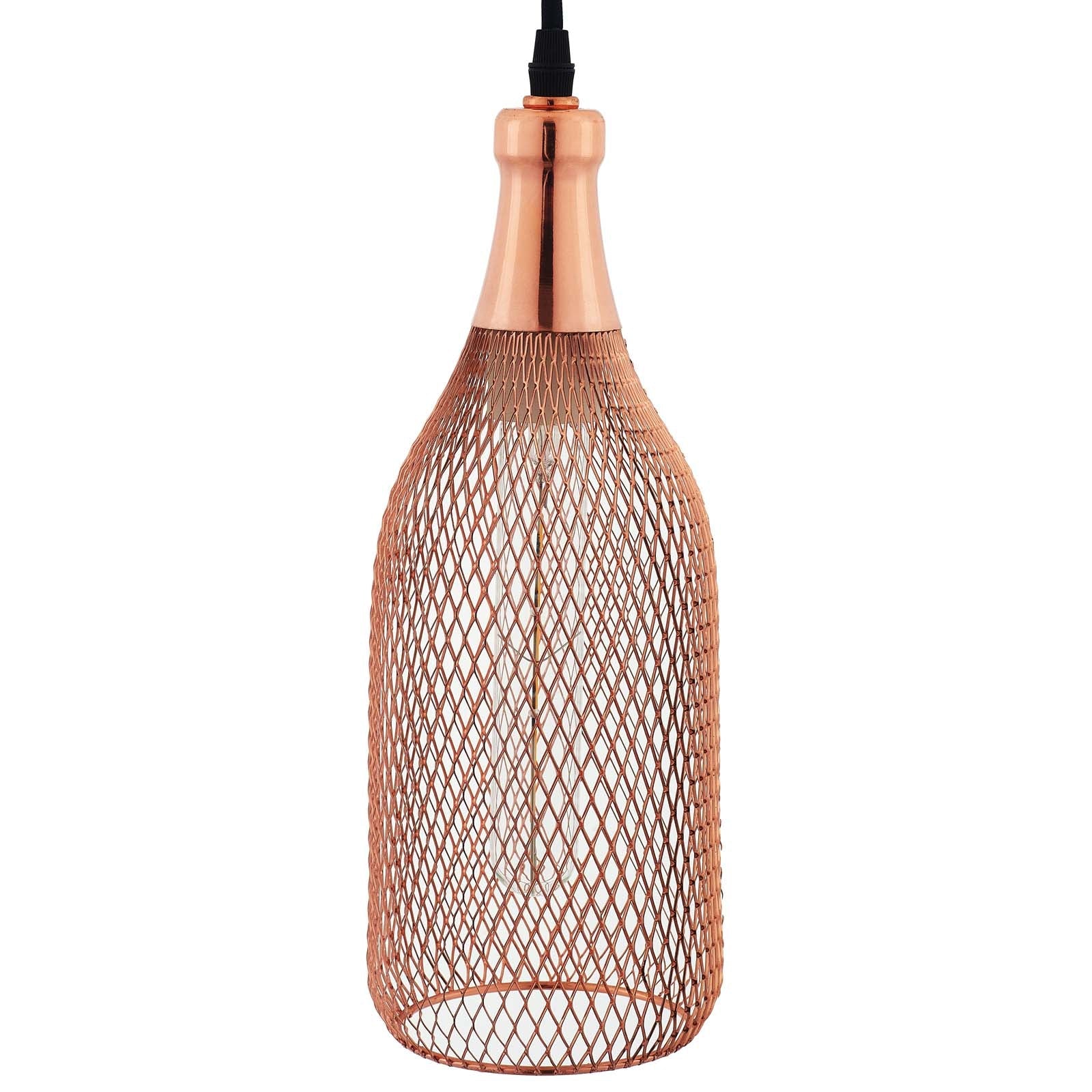Glimmer Bottle-Shaped Rose Gold Pendant Light by Modway