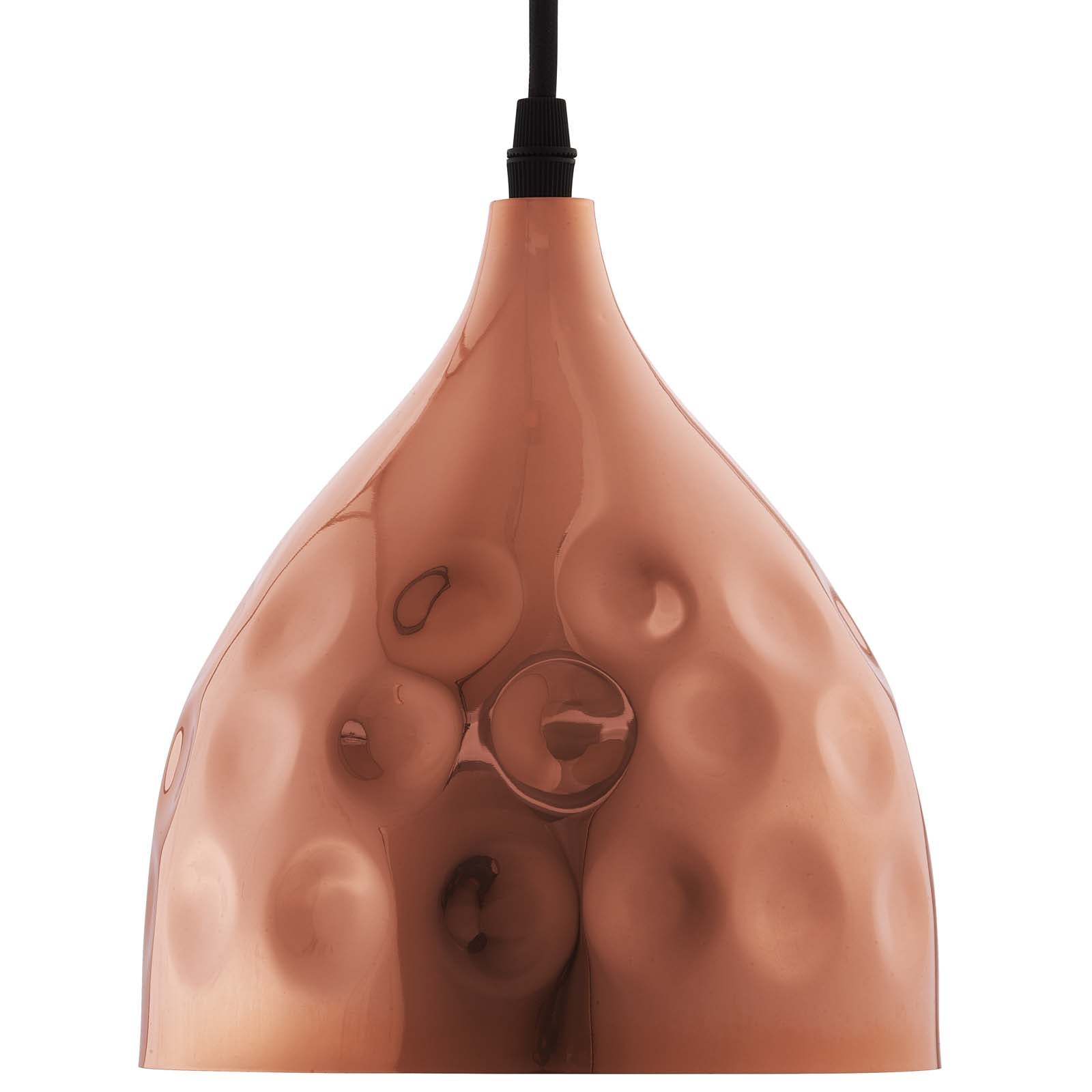 Dimple 6.5" Bell-Shaped Rose Gold Pendant Light by Modway