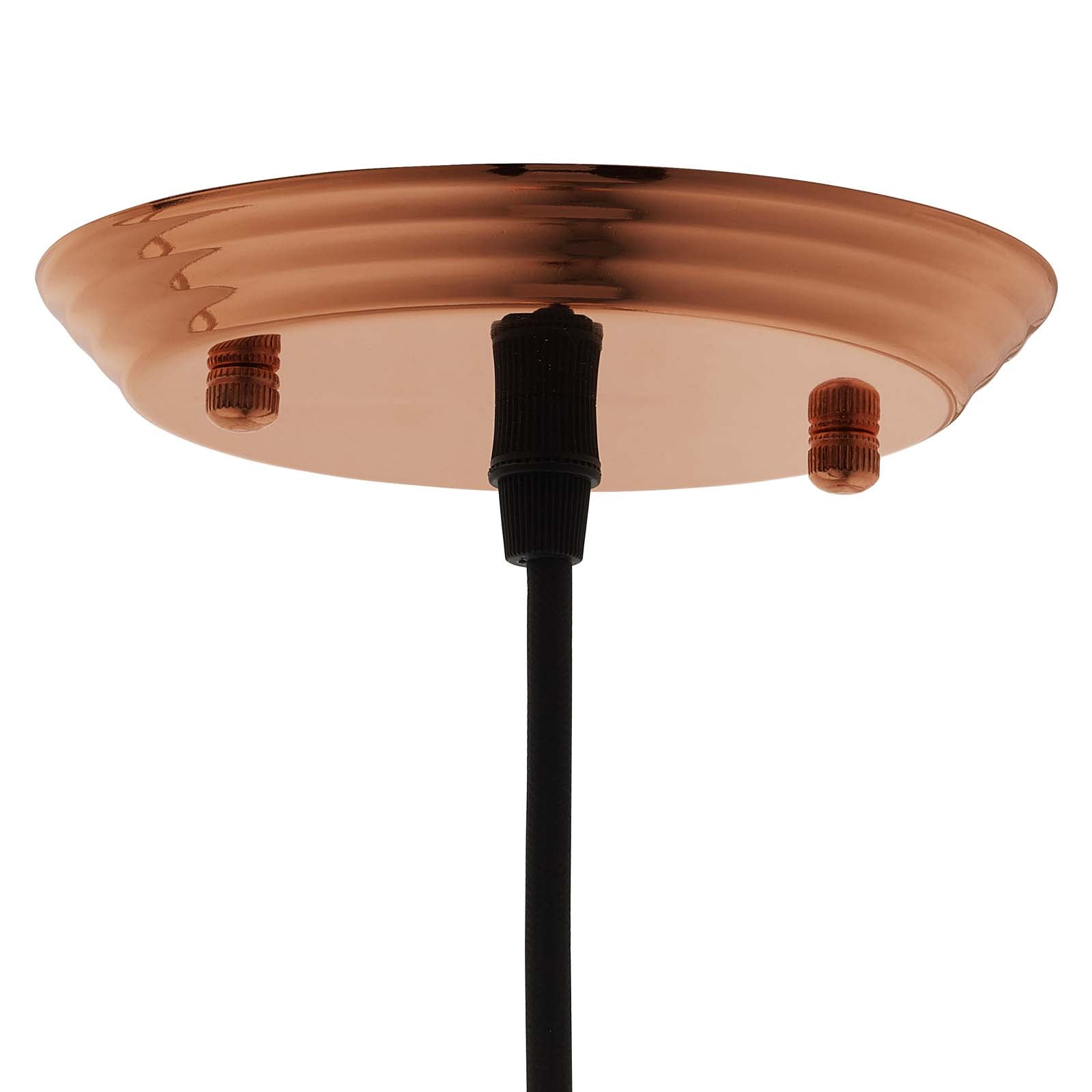 Dimple 6.5" Bell-Shaped Rose Gold Pendant Light by Modway
