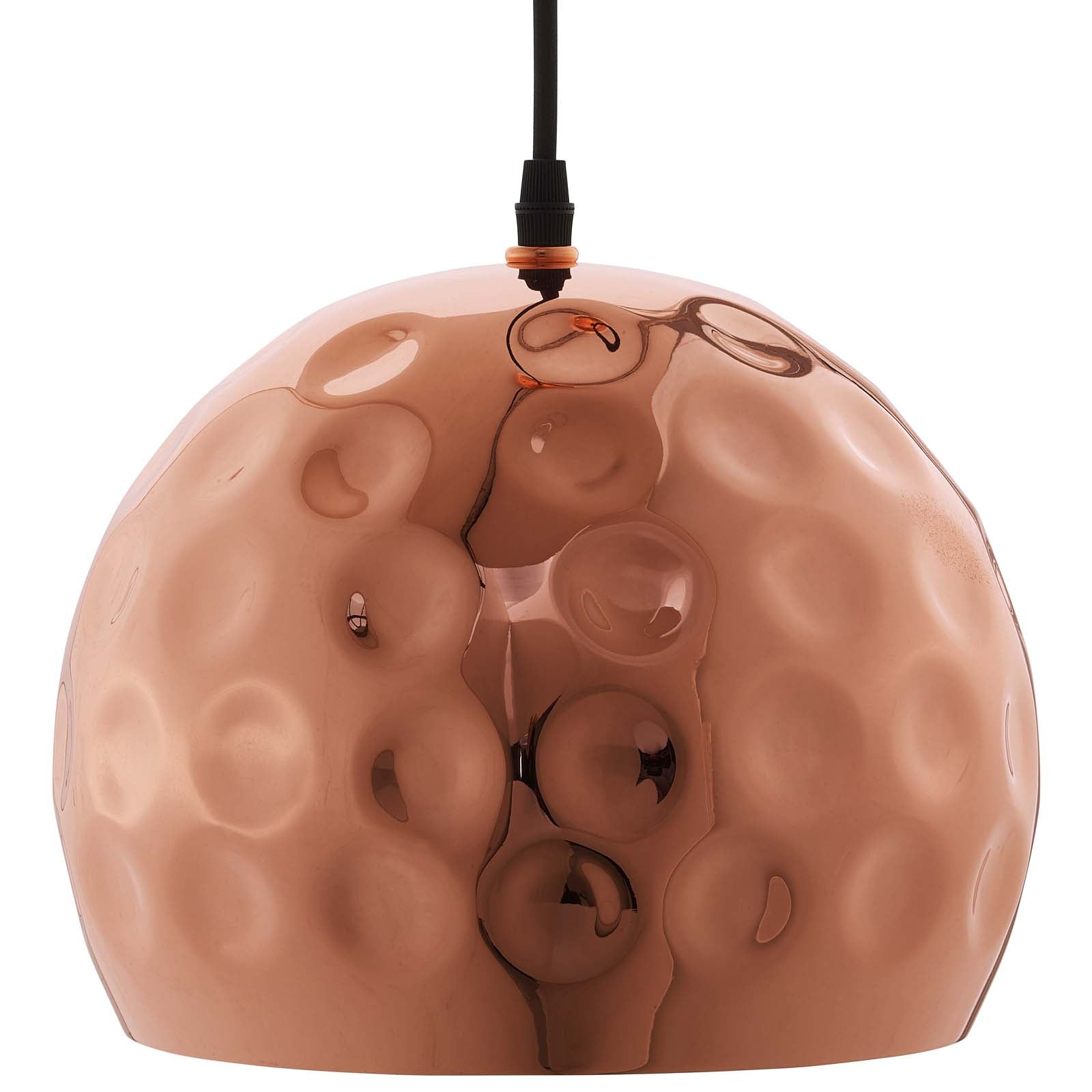 Dimple 10" Half-Sphere Rose Gold Pendant Light by Modway