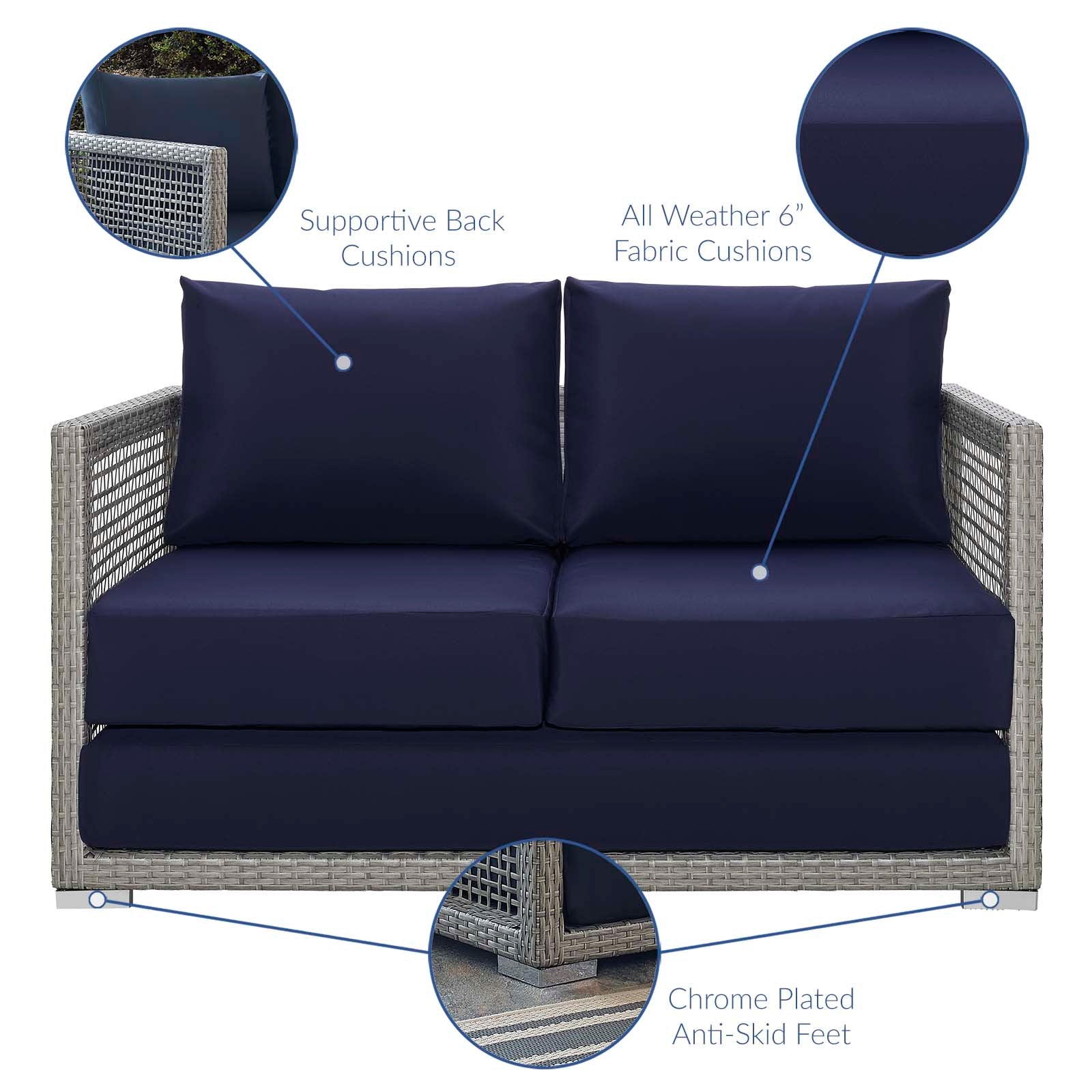 Aura Outdoor Patio Wicker Rattan Loveseat by Modway