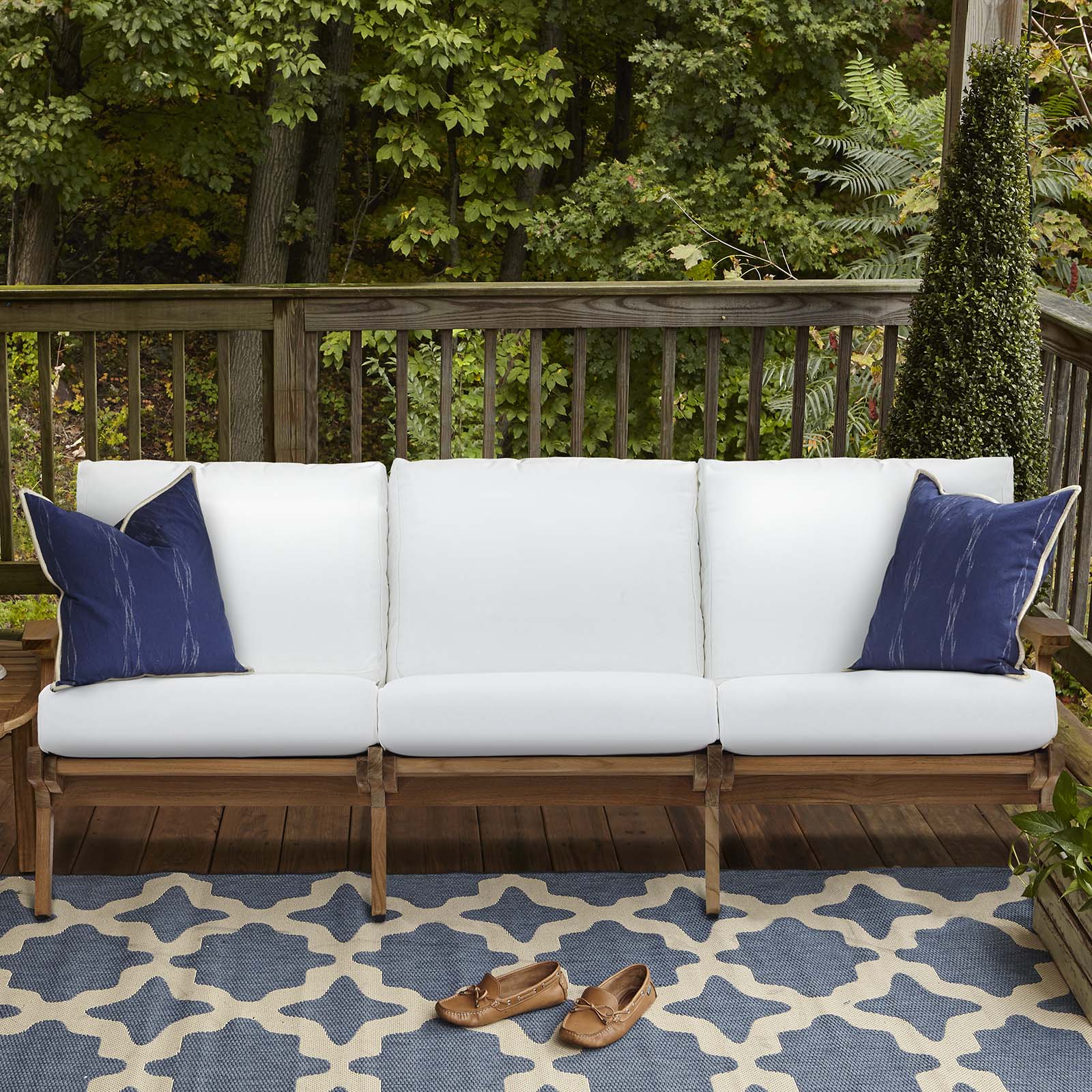 Saratoga Outdoor Patio Premium Grade A Teak Wood Sofa by Modway