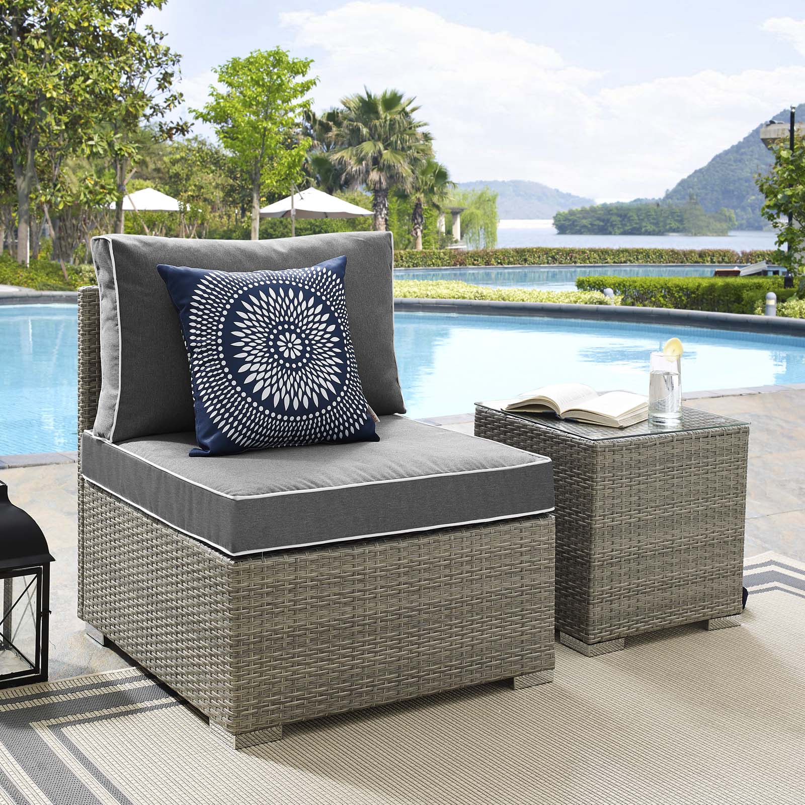 Repose Outdoor Patio Armless Chair by Modway