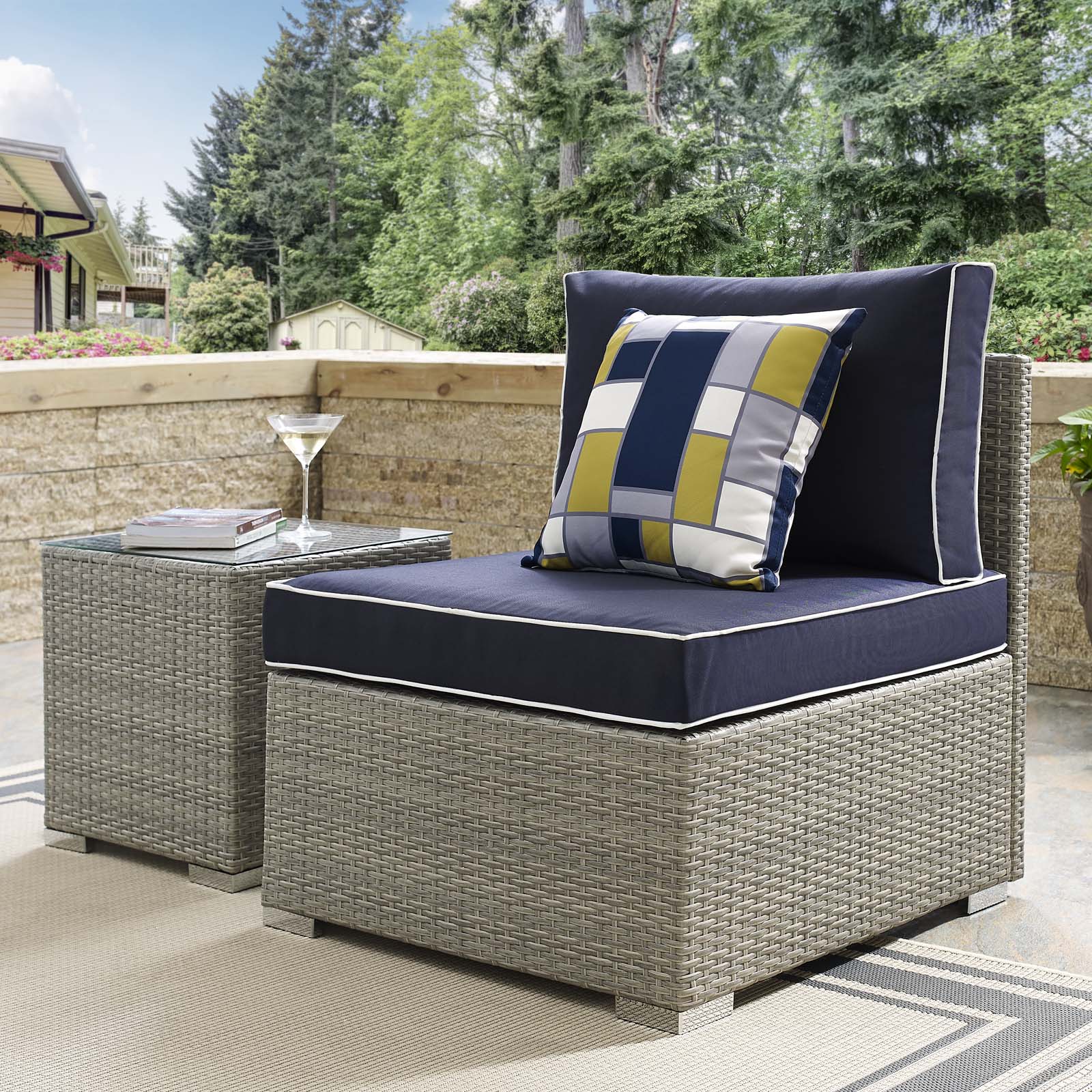Repose Outdoor Patio Armless Chair by Modway