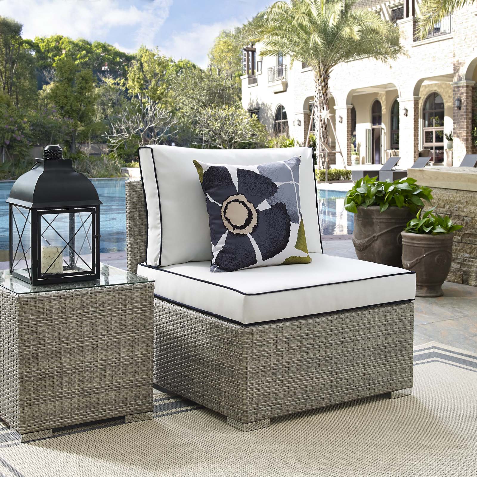 Repose Outdoor Patio Armless Chair by Modway