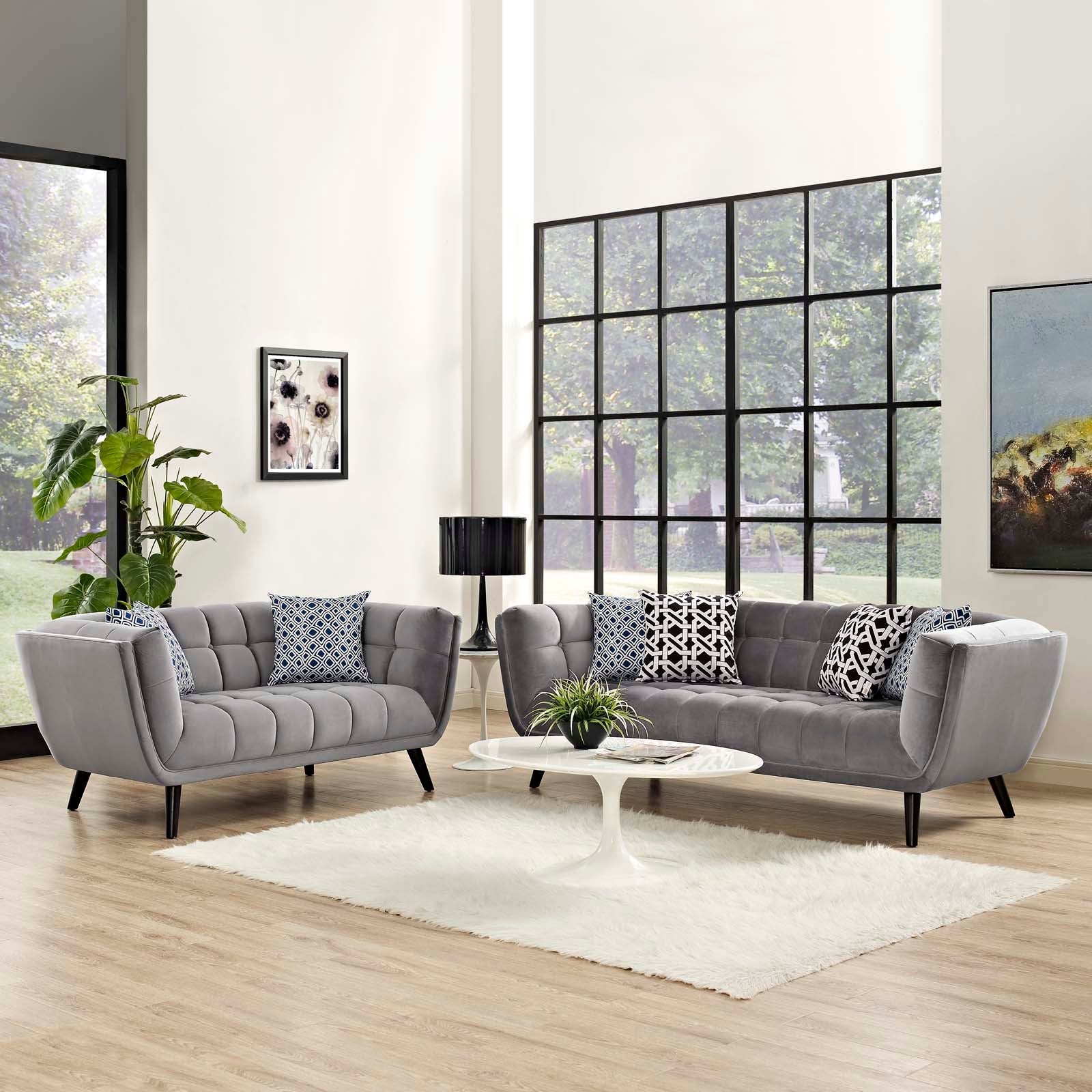 Bestow 2 Piece Performance Velvet Sofa and Loveseat Set by Modway