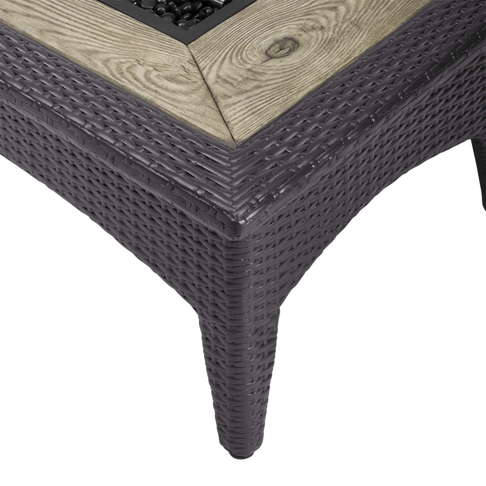 Splendor 43.5" Rectangle Outdoor Patio Fire Pit Table by Modway