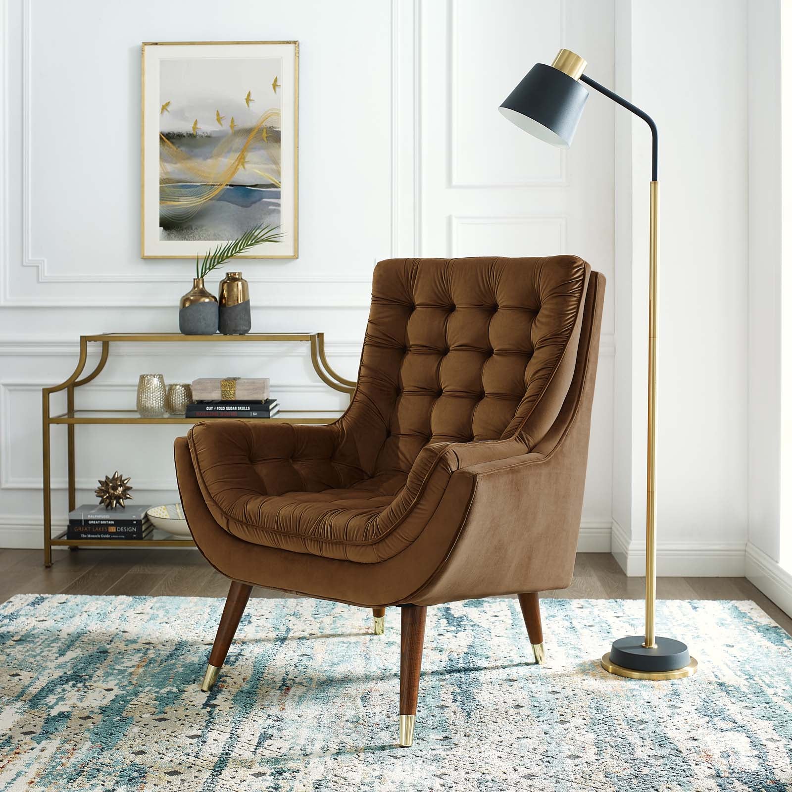 Suggest Button Tufted Performance Velvet Lounge Chair by Modway