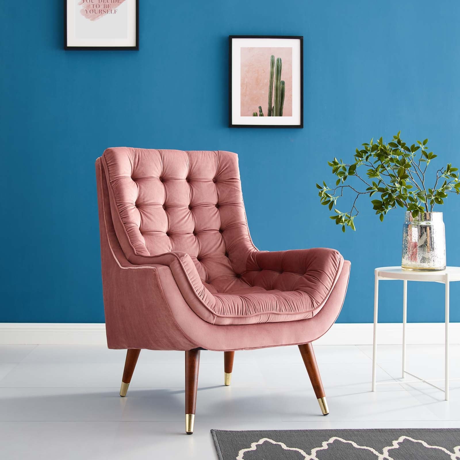 Suggest Button Tufted Performance Velvet Lounge Chair by Modway