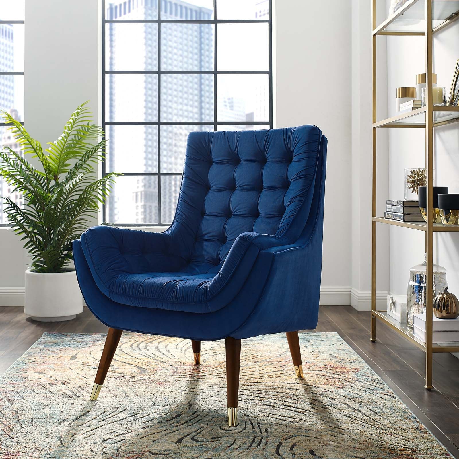 Suggest Button Tufted Performance Velvet Lounge Chair by Modway