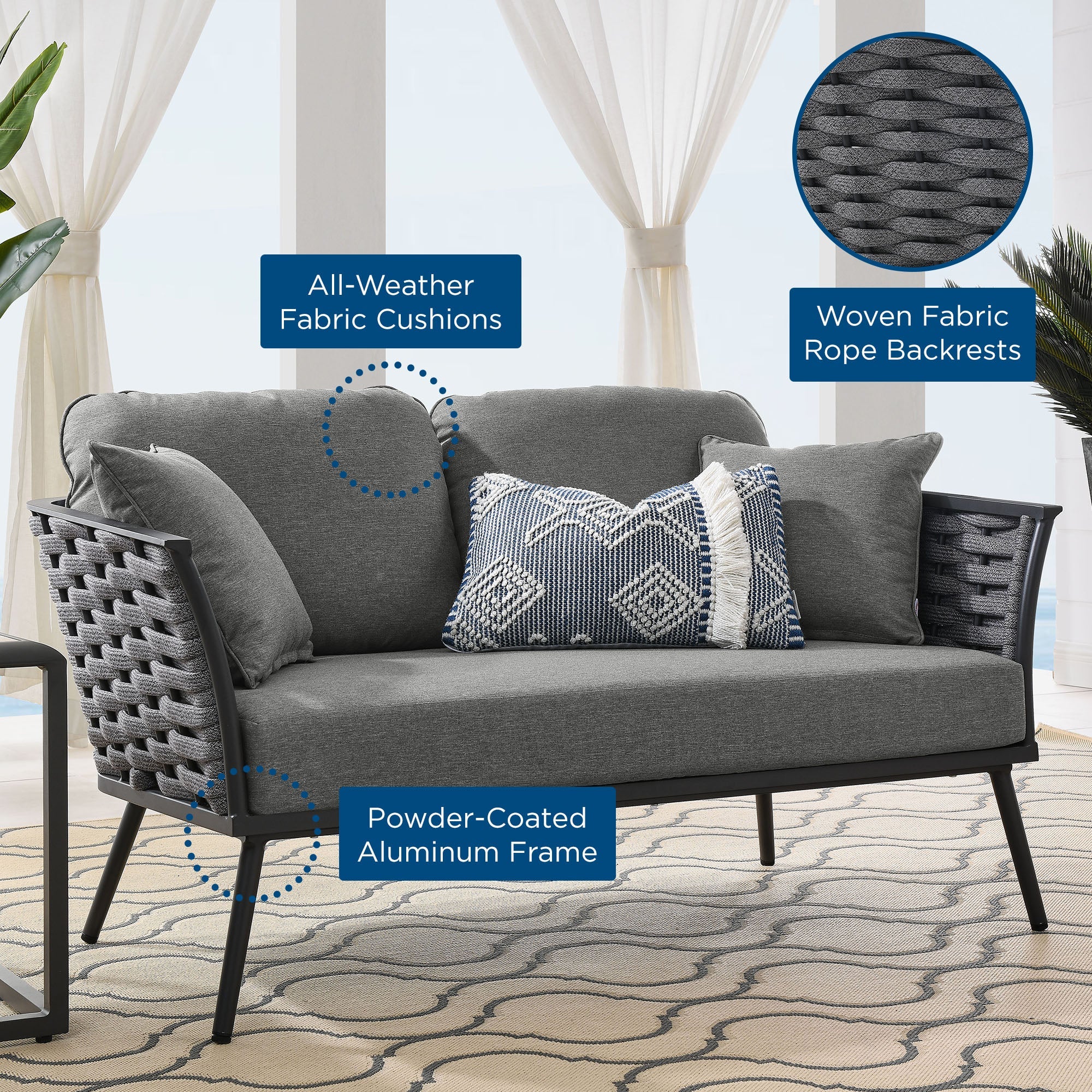 Stance Outdoor Patio Aluminum Loveseat by Modway