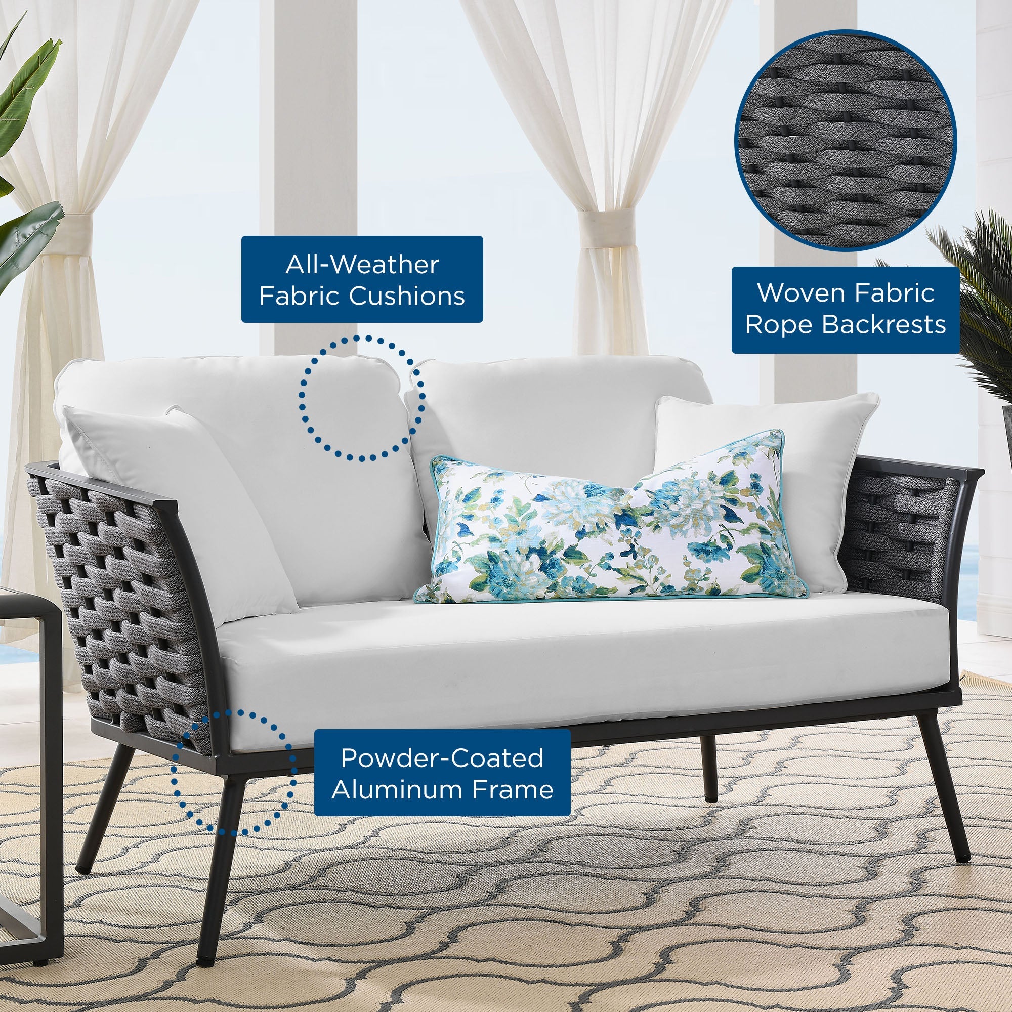 Stance Outdoor Patio Aluminum Loveseat by Modway