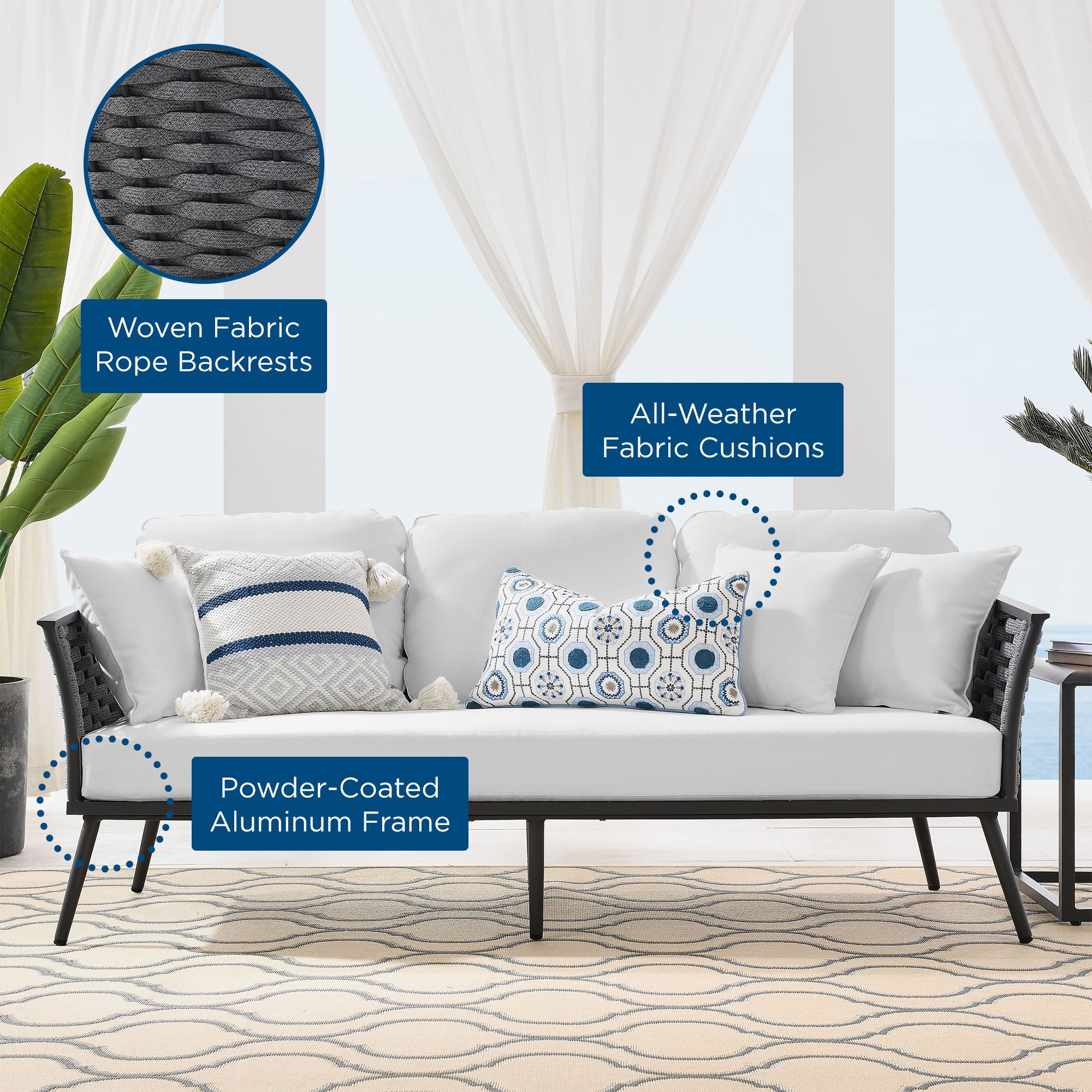 Stance Outdoor Patio Aluminum Sofa by Modway