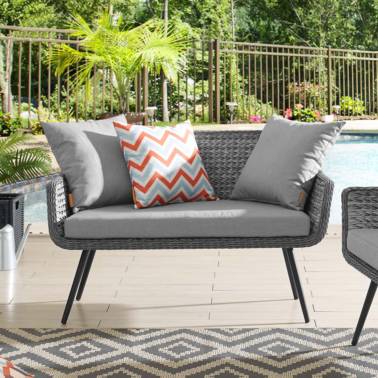 Endeavor Outdoor Patio Wicker Rattan Loveseat by Modway