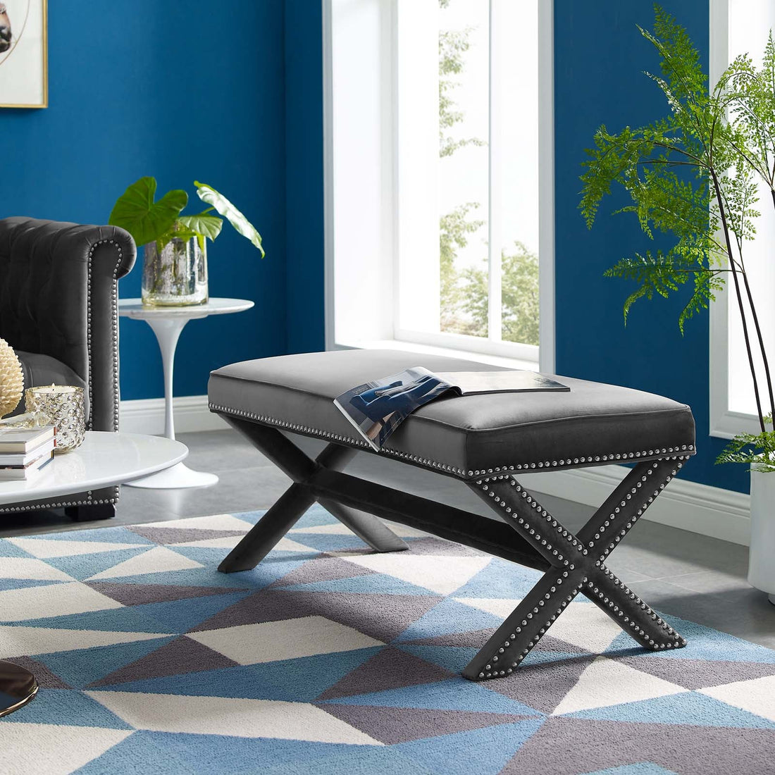 Rivet Performance Velvet Bench by Modway