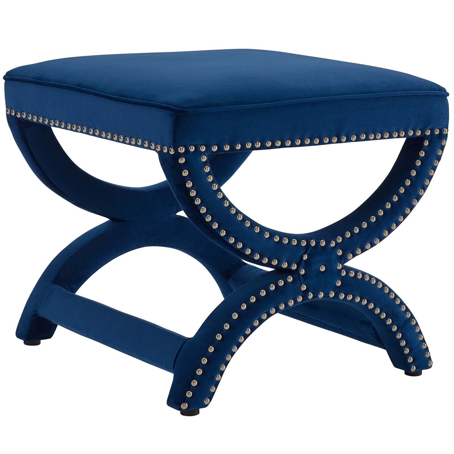 Expound Upholstered Nailhead Trim Performance Velvet Ottoman by Modway