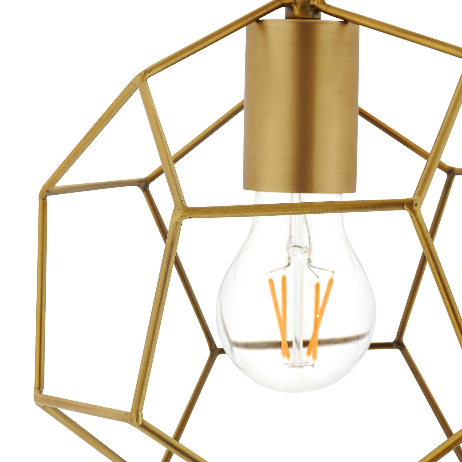 Pique Gold Metal Ceiling Fixture by Modway