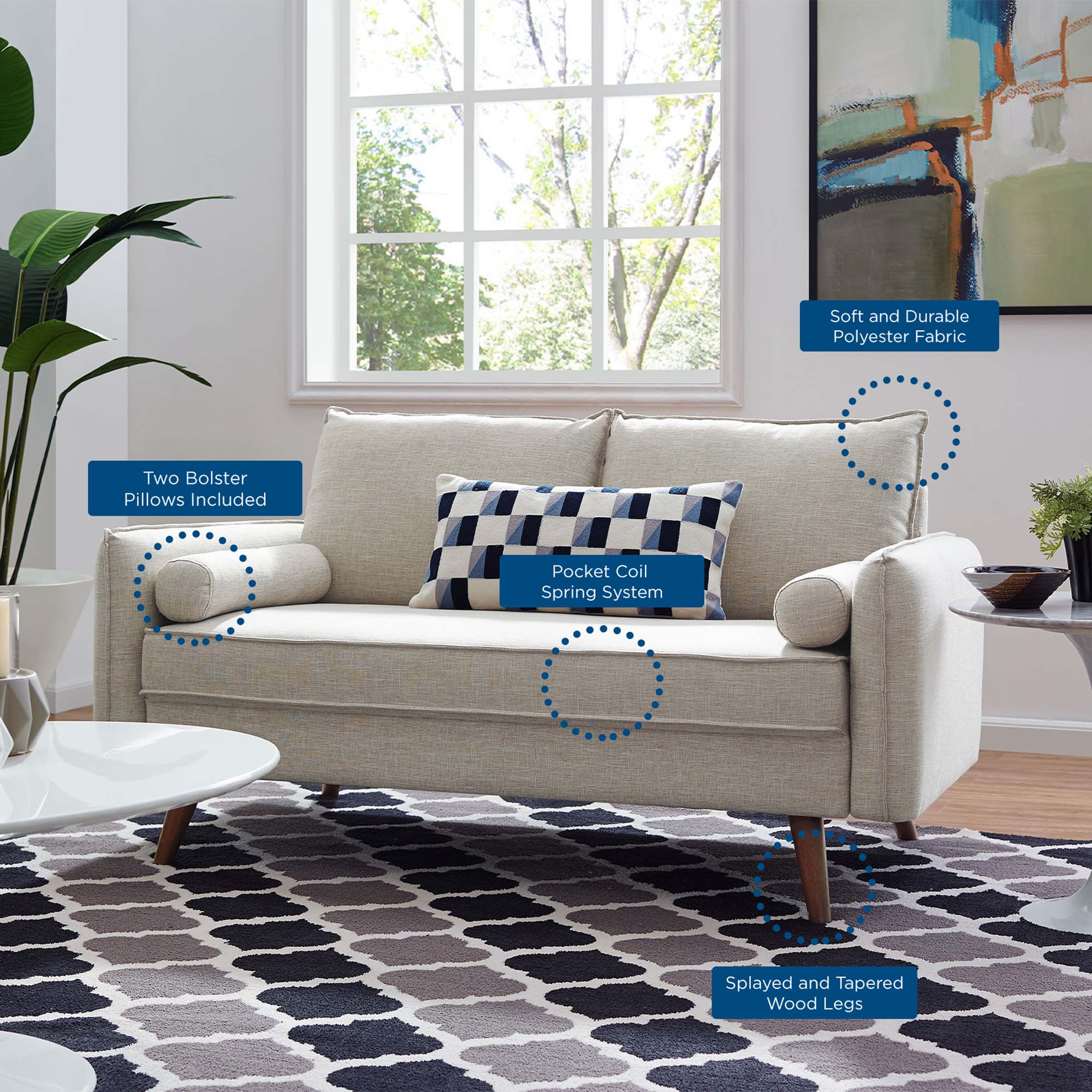 Revive Upholstered Fabric Loveseat by Modway