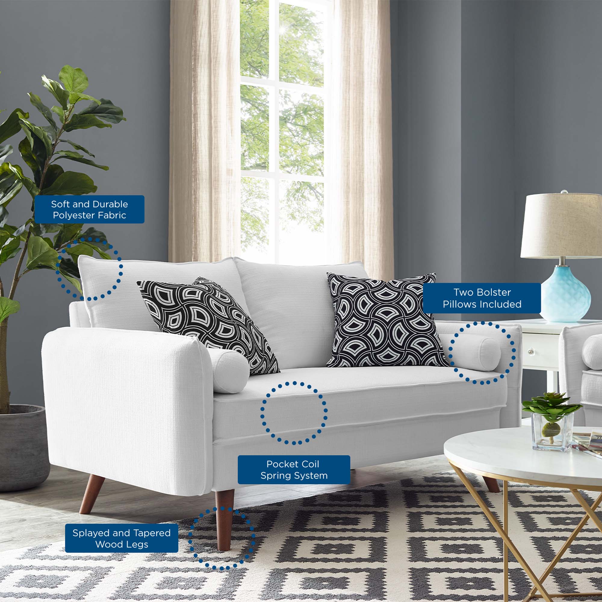 Revive Upholstered Fabric Loveseat by Modway