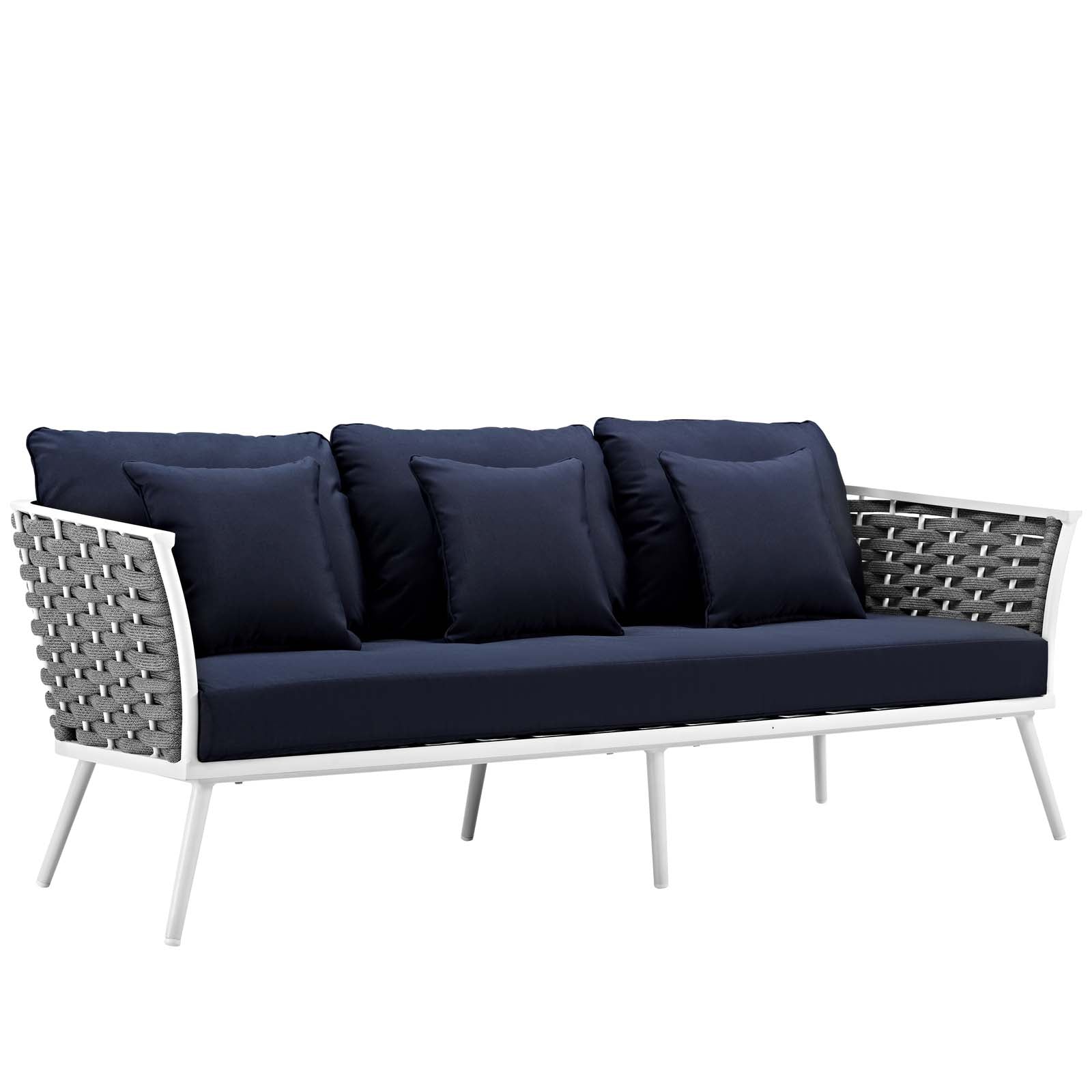 Stance 7 Piece Outdoor Patio Aluminum Sectional Sofa Set by Modway