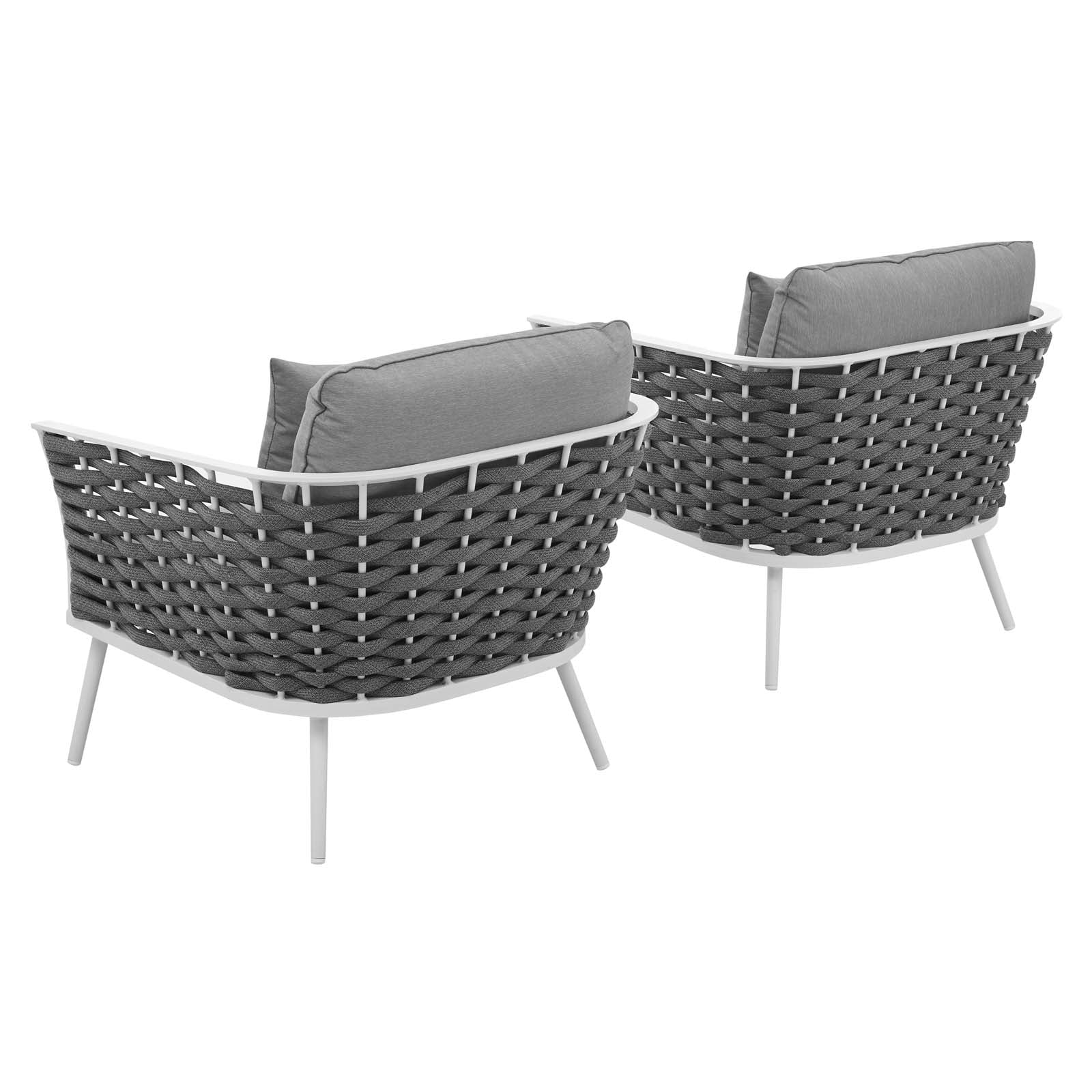 Stance Armchair Outdoor Patio Aluminum Set of 2 by Modway