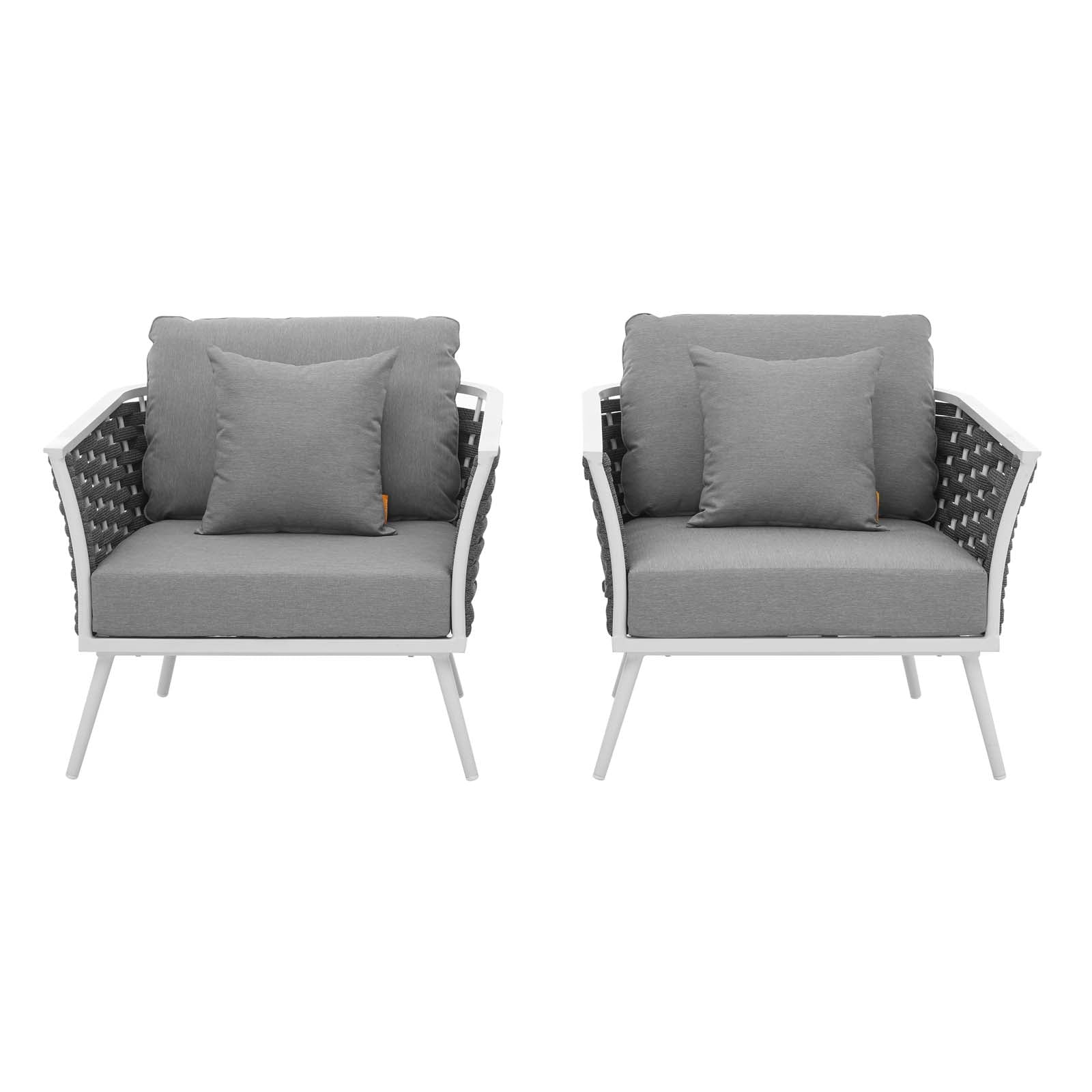Stance Armchair Outdoor Patio Aluminum Set of 2 by Modway