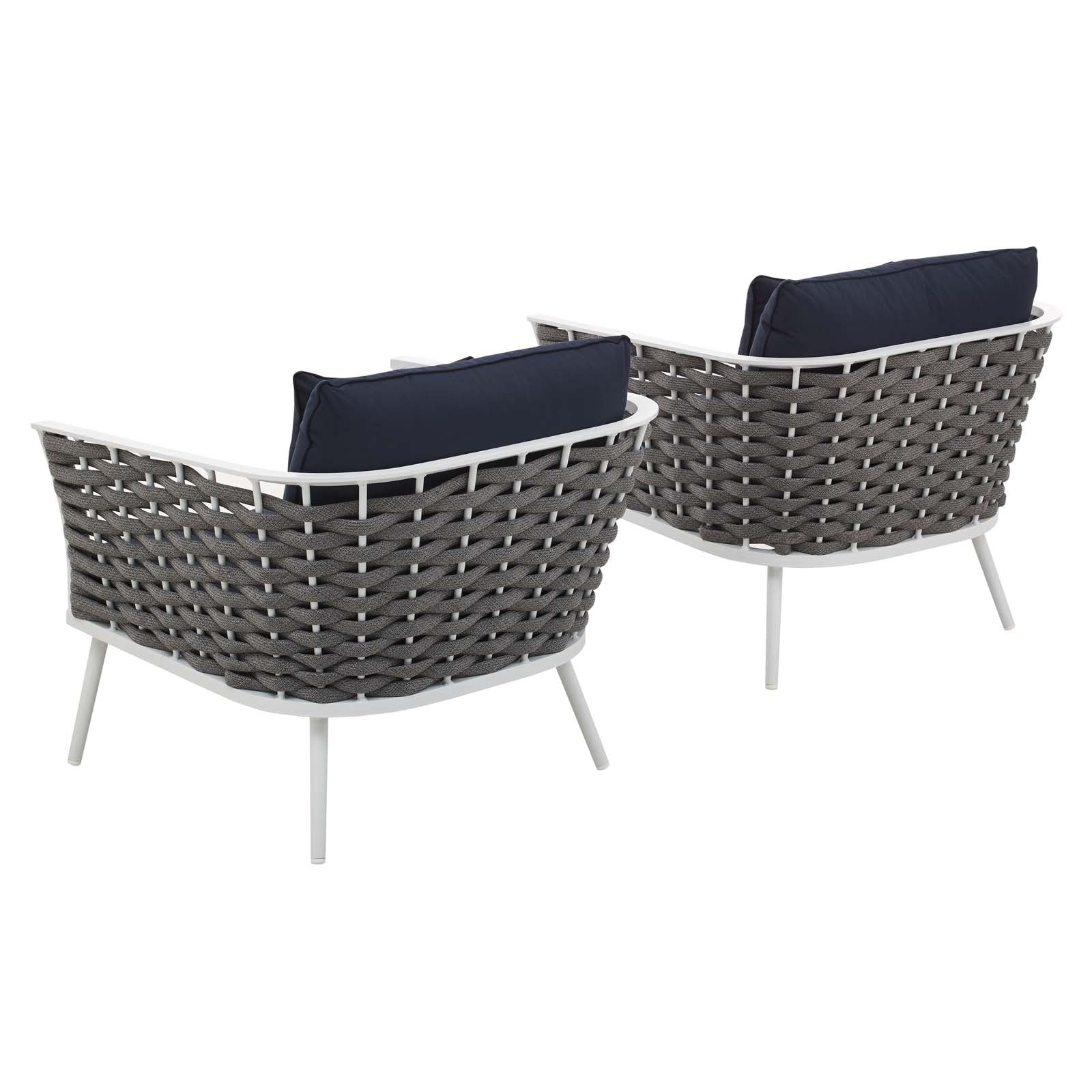 Stance Armchair Outdoor Patio Aluminum Set of 2 by Modway