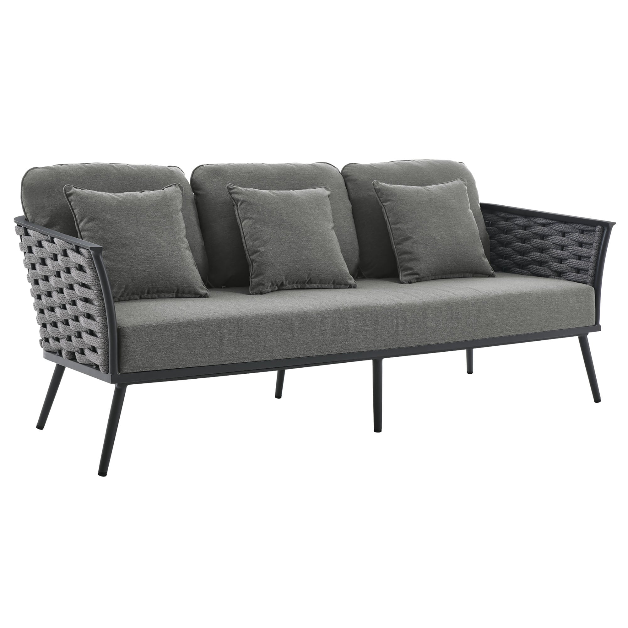 Stance 4 Piece Outdoor Patio Aluminum Sectional Sofa Set by Modway