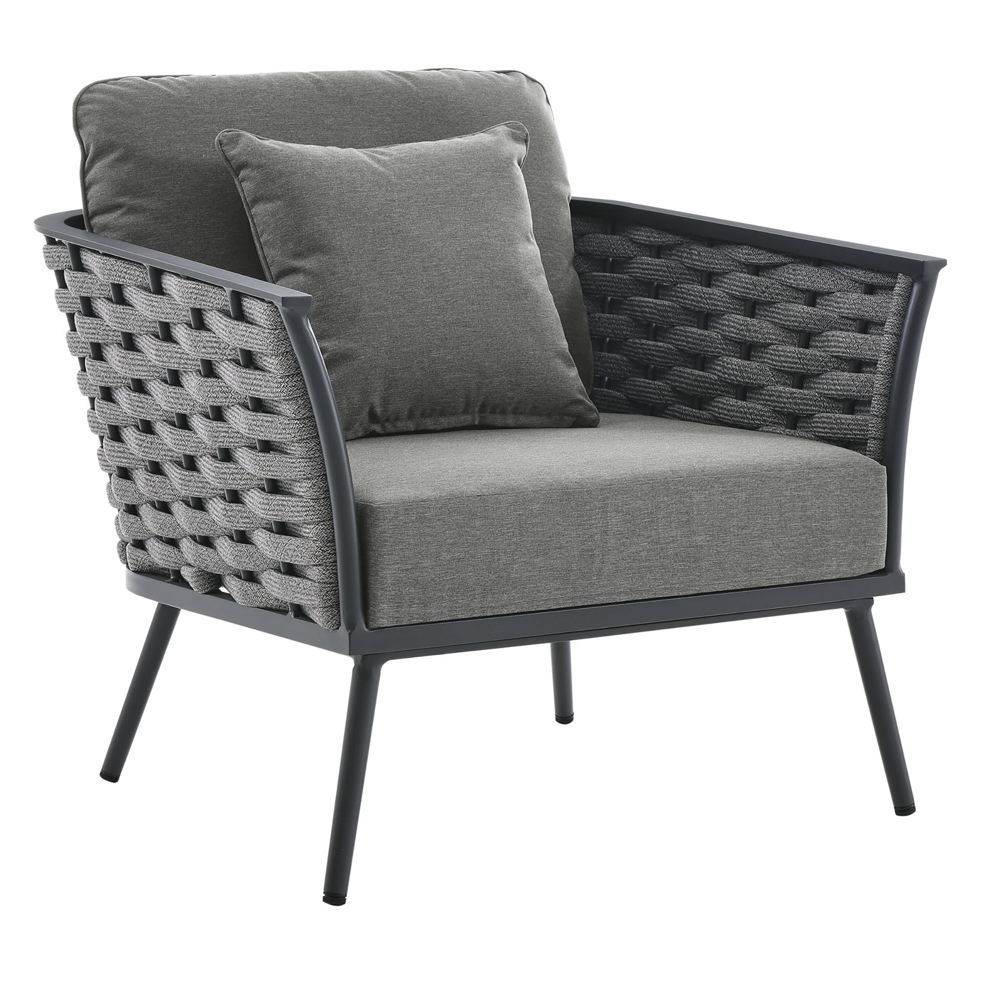 Stance 4 Piece Outdoor Patio Aluminum Sectional Sofa Set by Modway