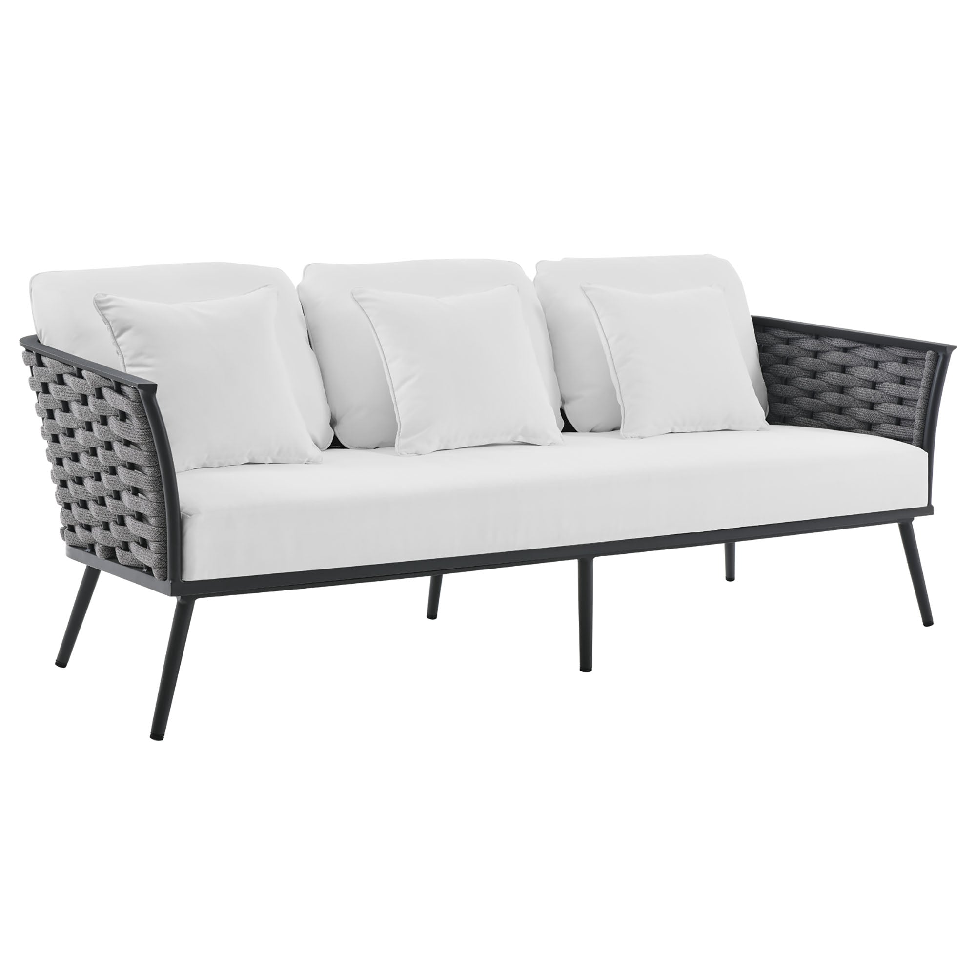 Stance 4 Piece Outdoor Patio Aluminum Sectional Sofa Set by Modway