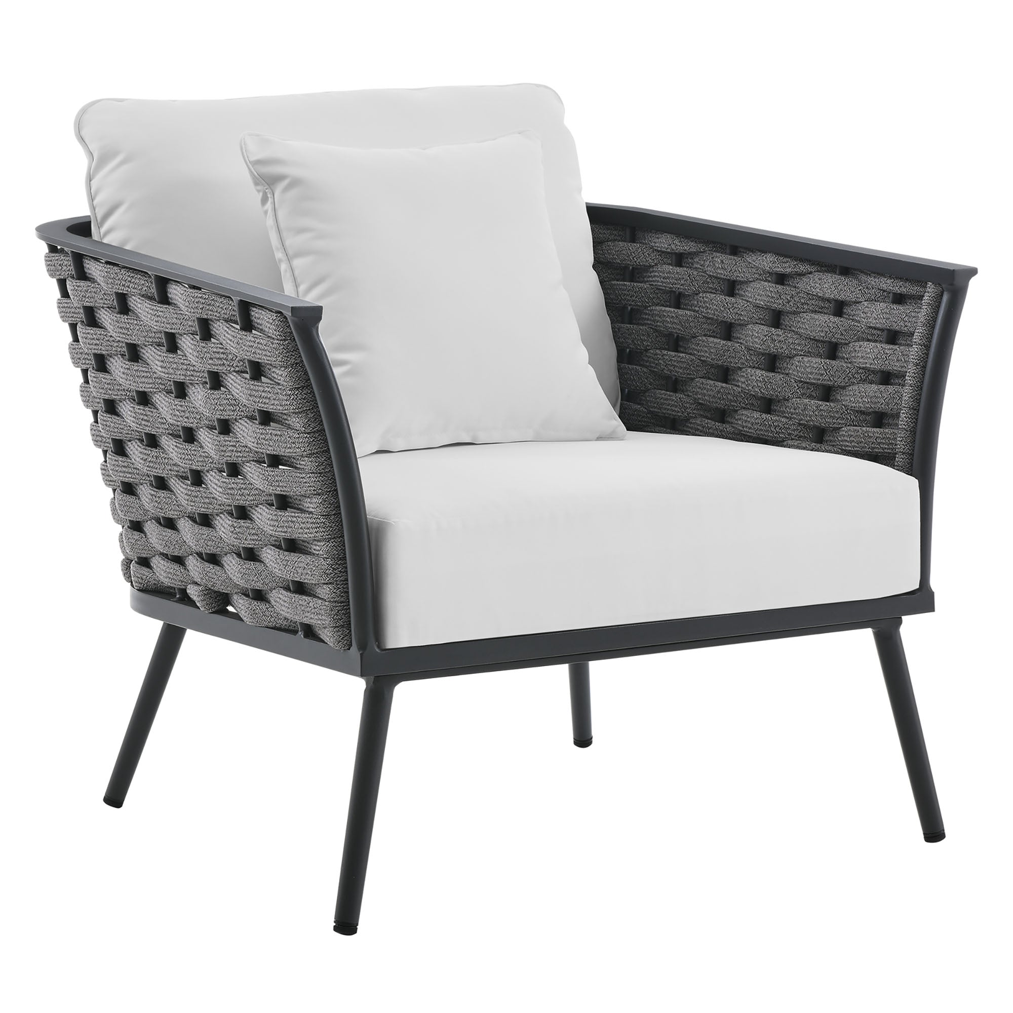 Stance 4 Piece Outdoor Patio Aluminum Sectional Sofa Set by Modway