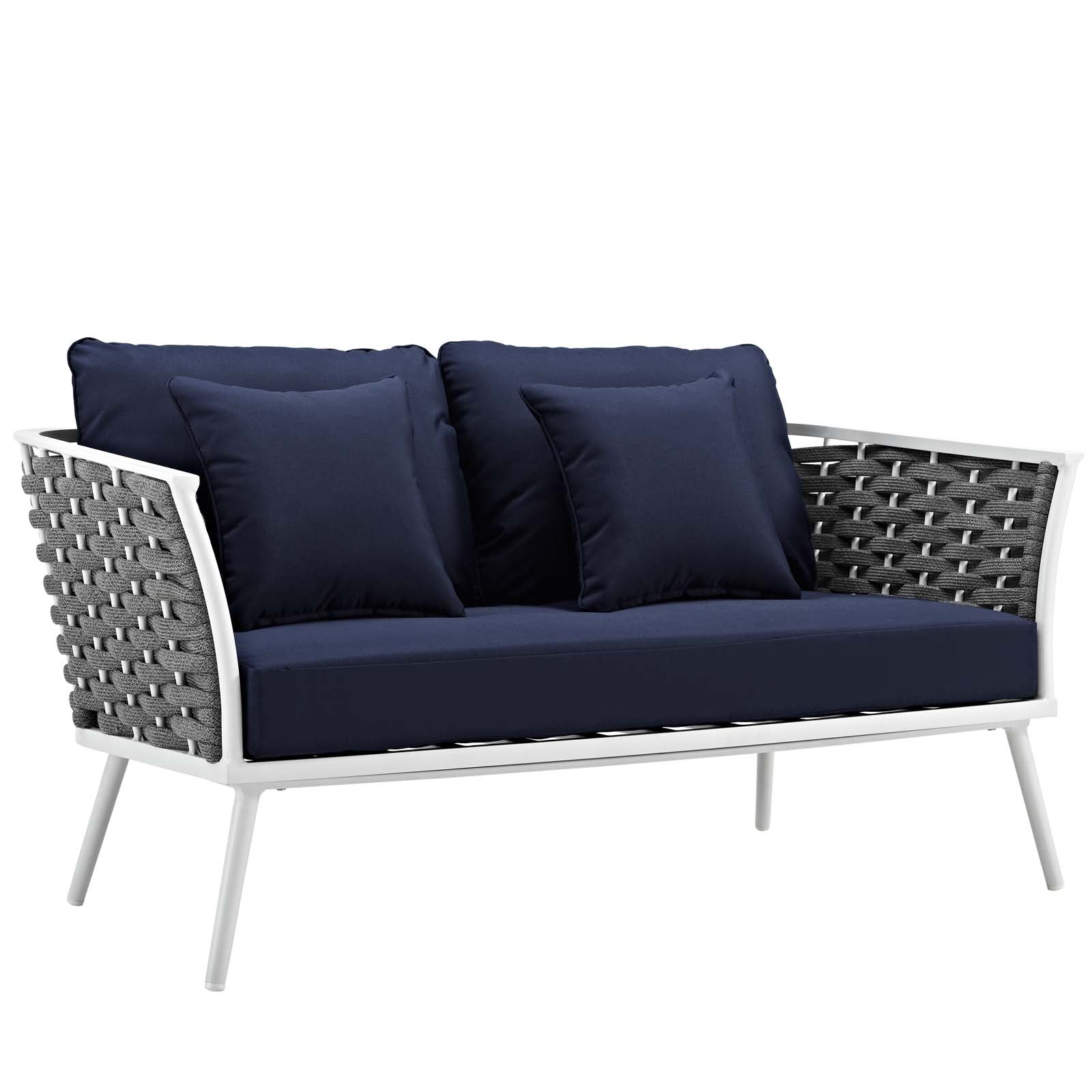 Stance 3 Piece Outdoor Patio Aluminum Sectional Sofa Set by Modway
