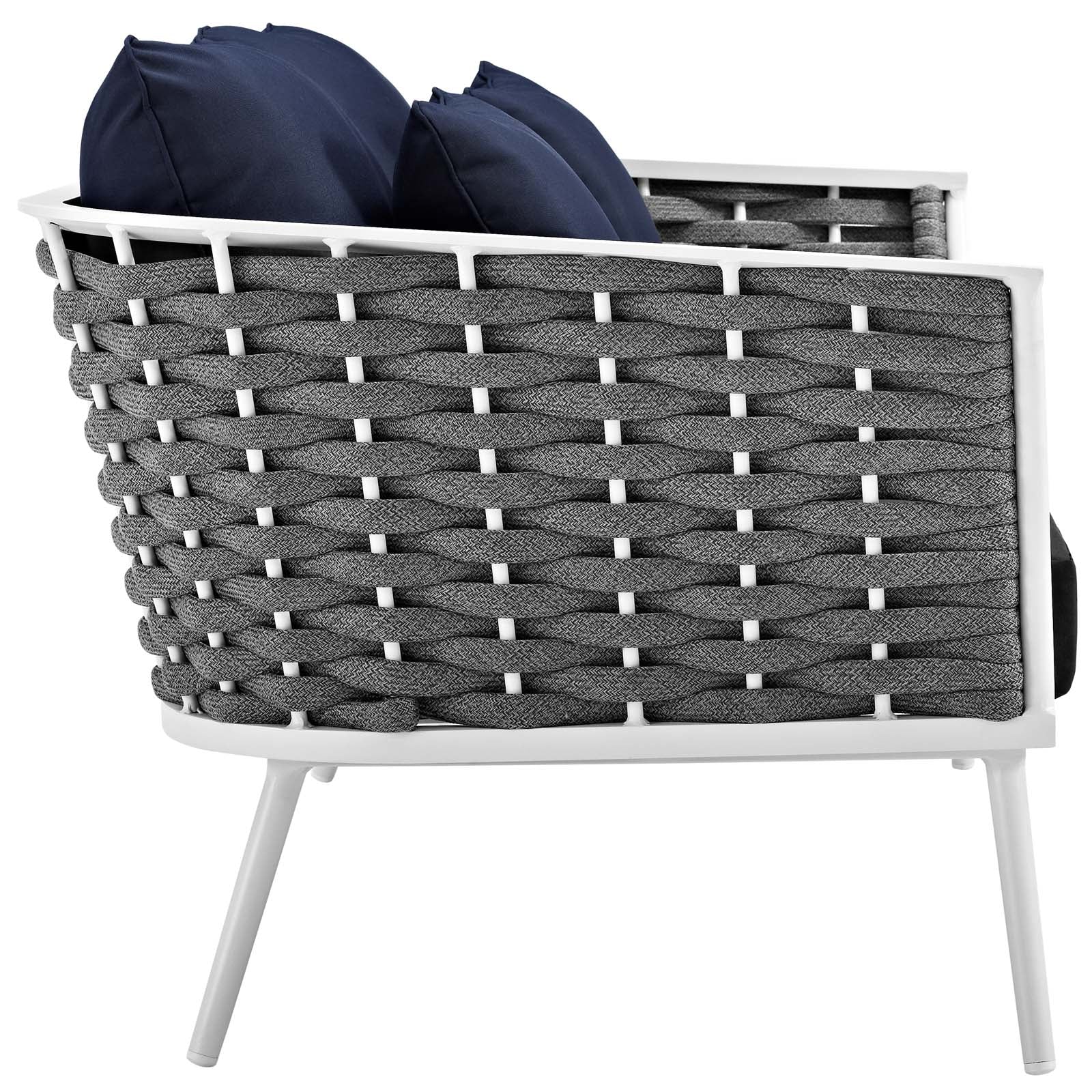 Stance 3 Piece Outdoor Patio Aluminum Sectional Sofa Set by Modway