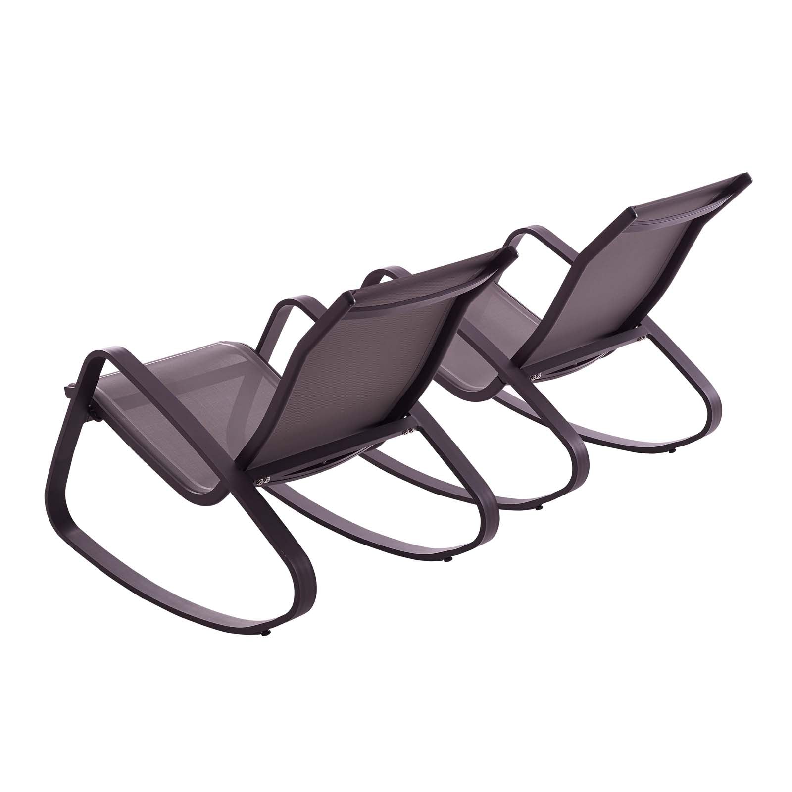 Traveler Rocking Lounge Chair Outdoor Patio Mesh Sling Set of 2 by Modway