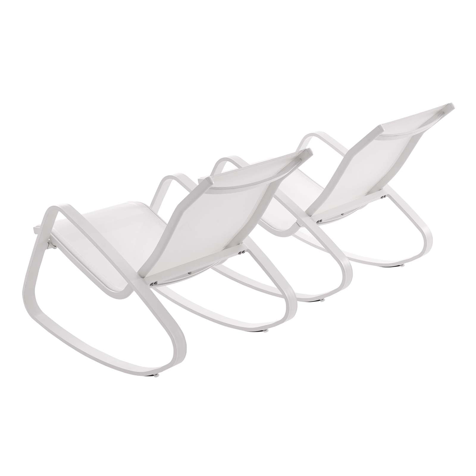 Traveler Rocking Lounge Chair Outdoor Patio Mesh Sling Set of 2 by Modway