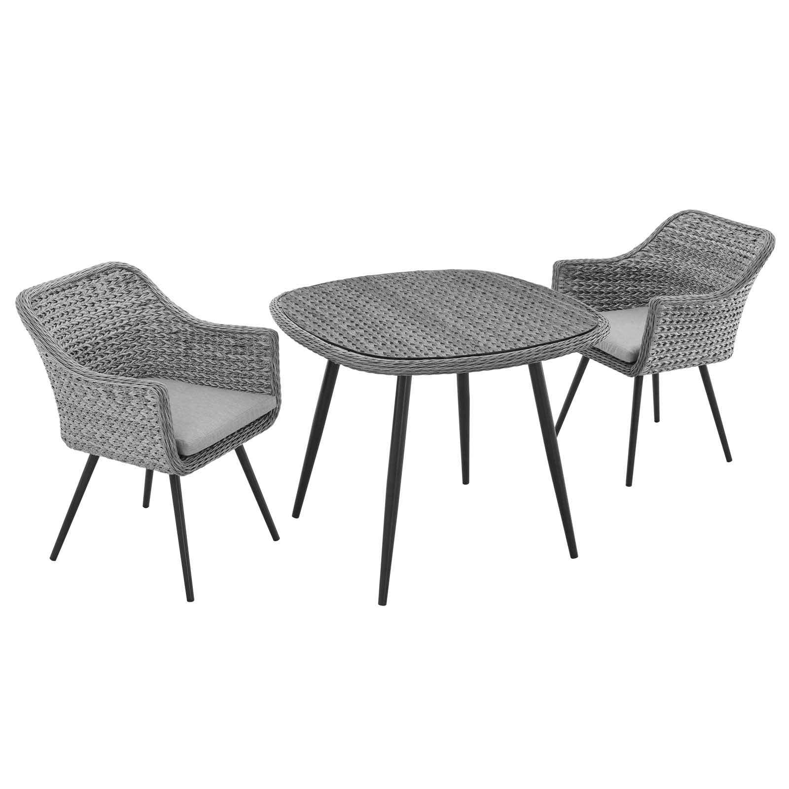 Endeavor 3 Piece Outdoor Patio Wicker Rattan Dining Set by Modway