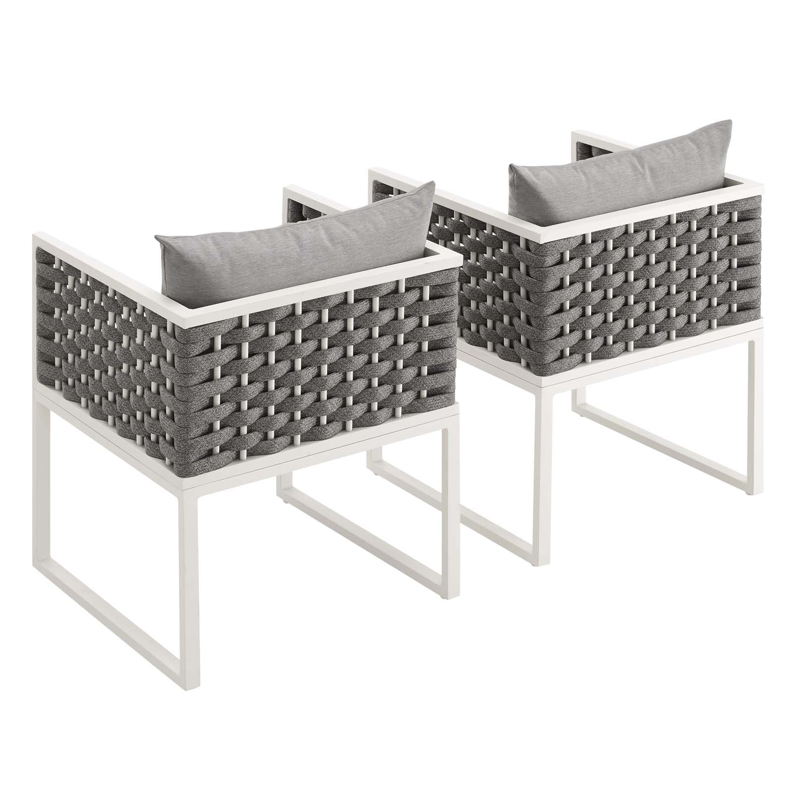 Stance Dining Armchair Outdoor Patio Aluminum Set of 2 by Modway