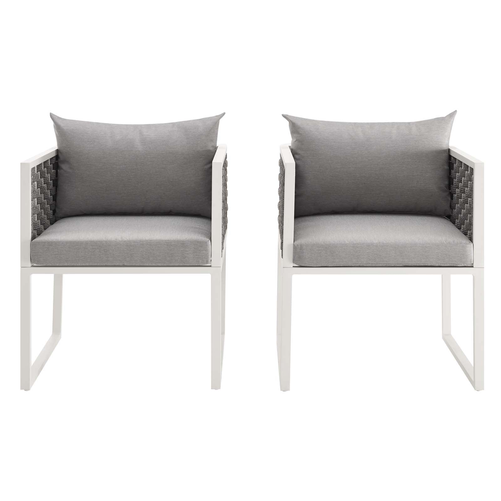 Stance Dining Armchair Outdoor Patio Aluminum Set of 2 by Modway