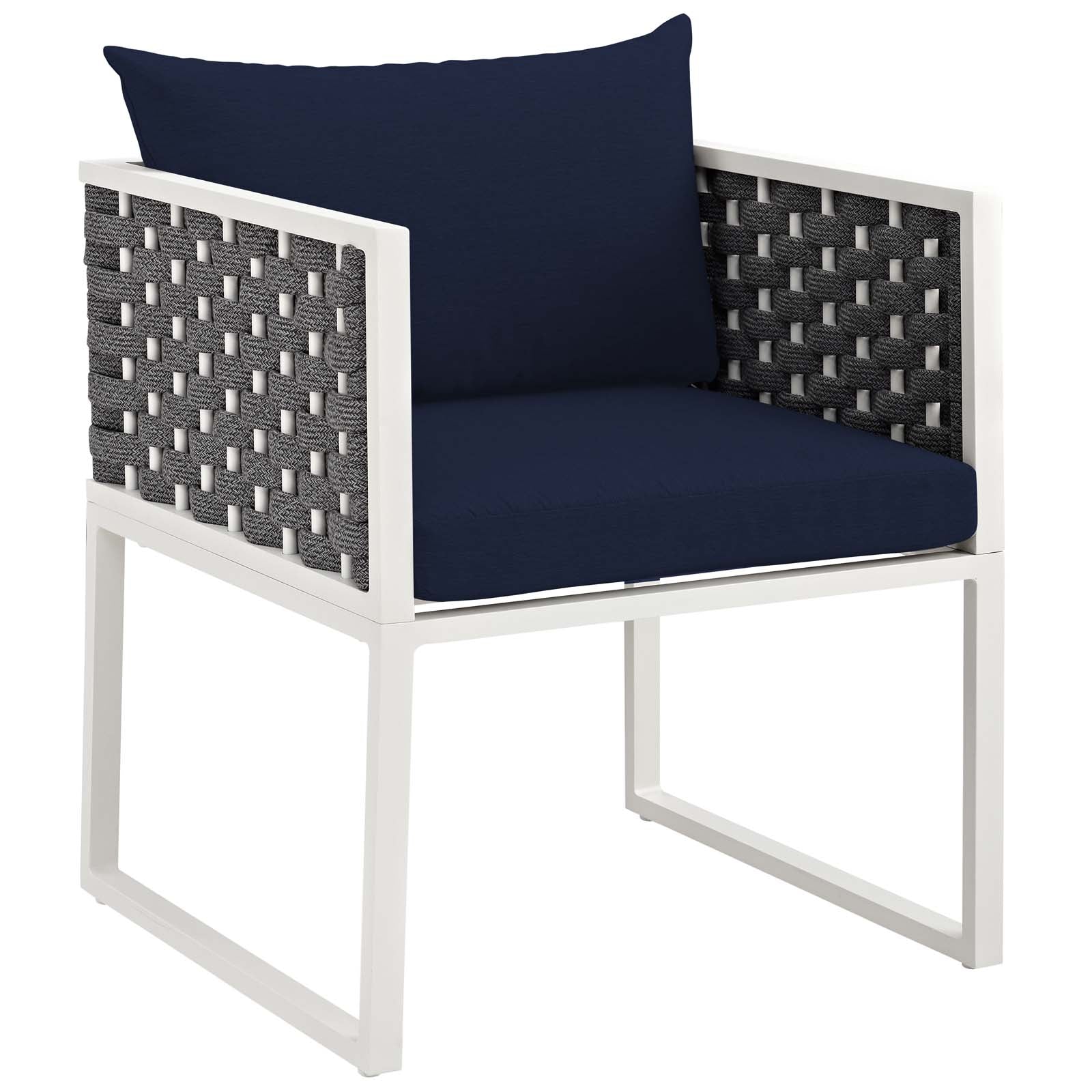 Stance Dining Armchair Outdoor Patio Aluminum Set of 2 by Modway