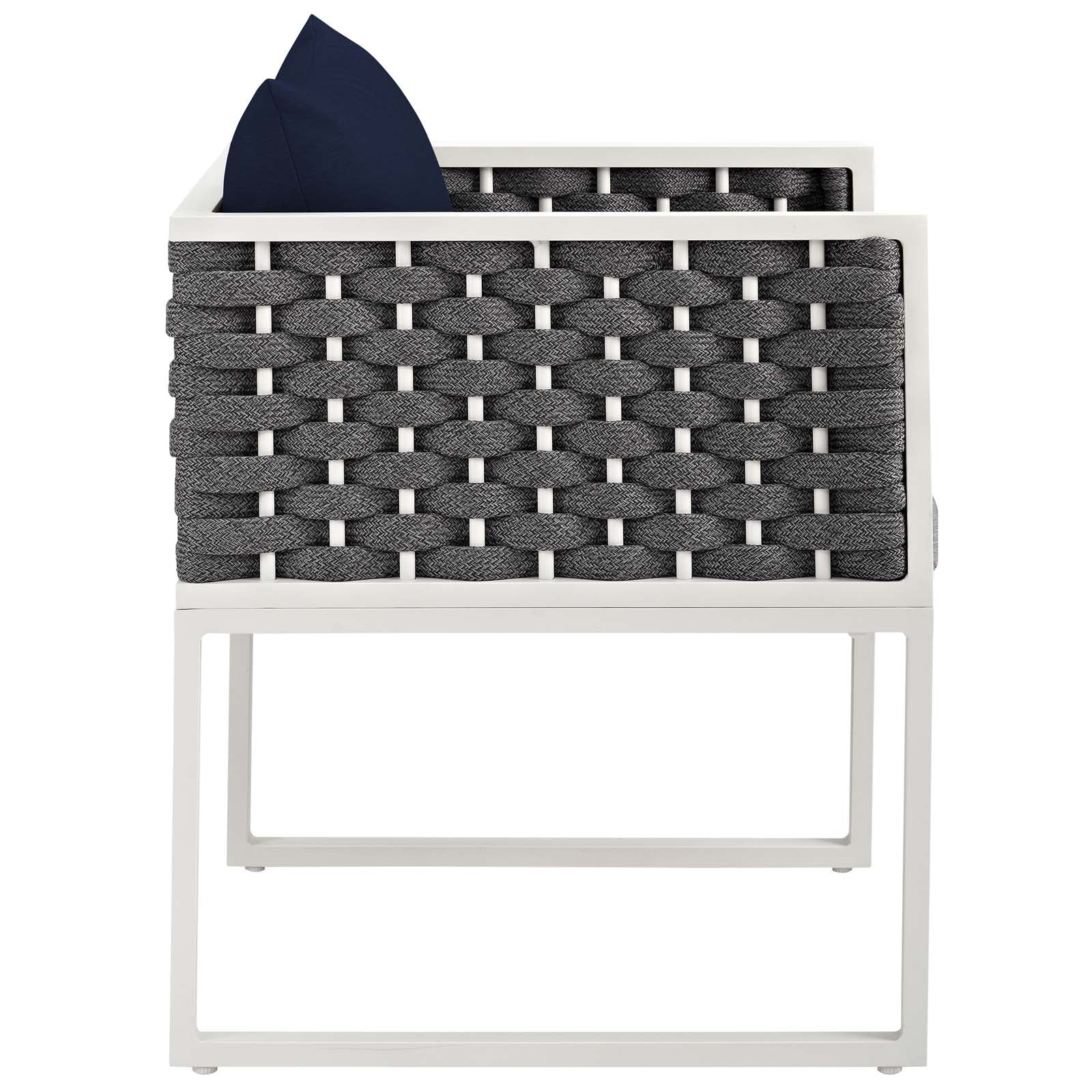 Stance Dining Armchair Outdoor Patio Aluminum Set of 2 by Modway
