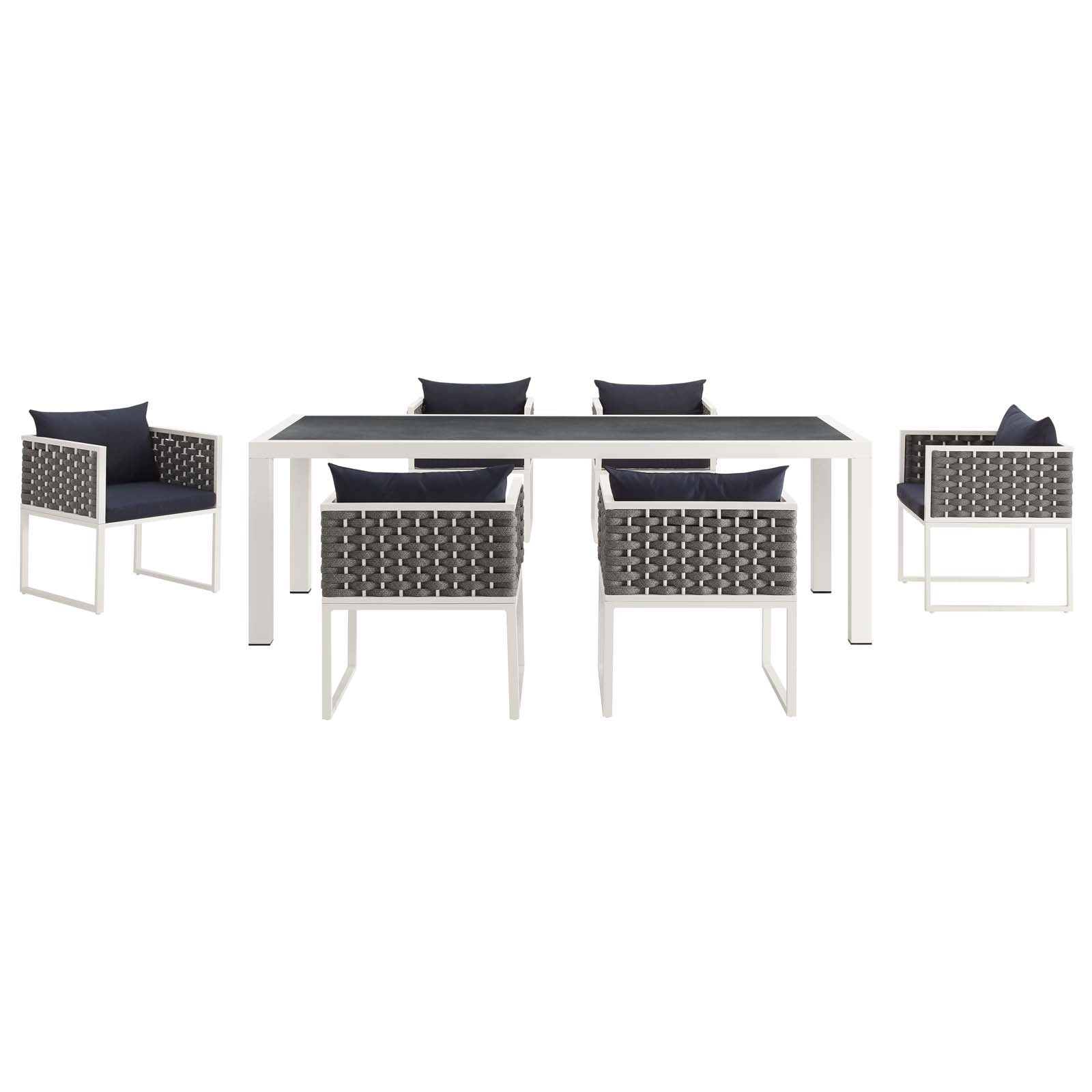 Stance 7 Piece Outdoor Patio Aluminum Dining Set by Modway