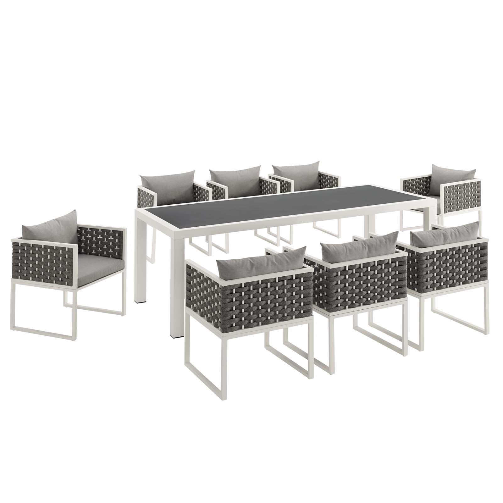 Stance 9 Piece Outdoor Patio Aluminum Dining Set by Modway