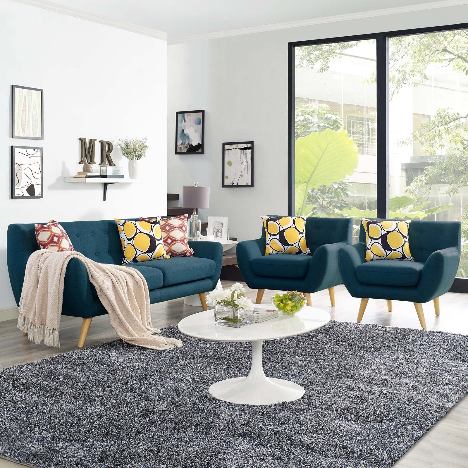 Remark 3 Piece Living Room Set (Assembly required - legs) by Modway
