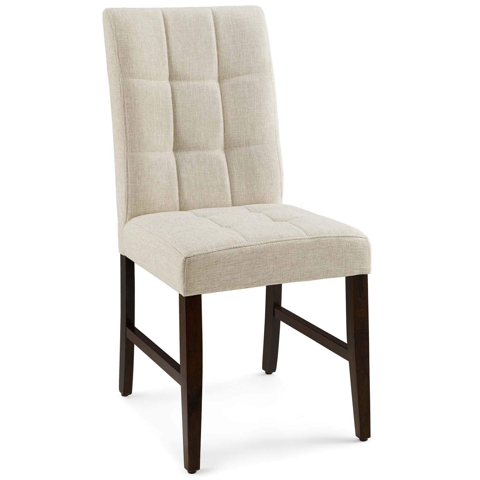Promulgate Biscuit Tufted Upholstered Fabric Dining Chair Set of 2 by Modway