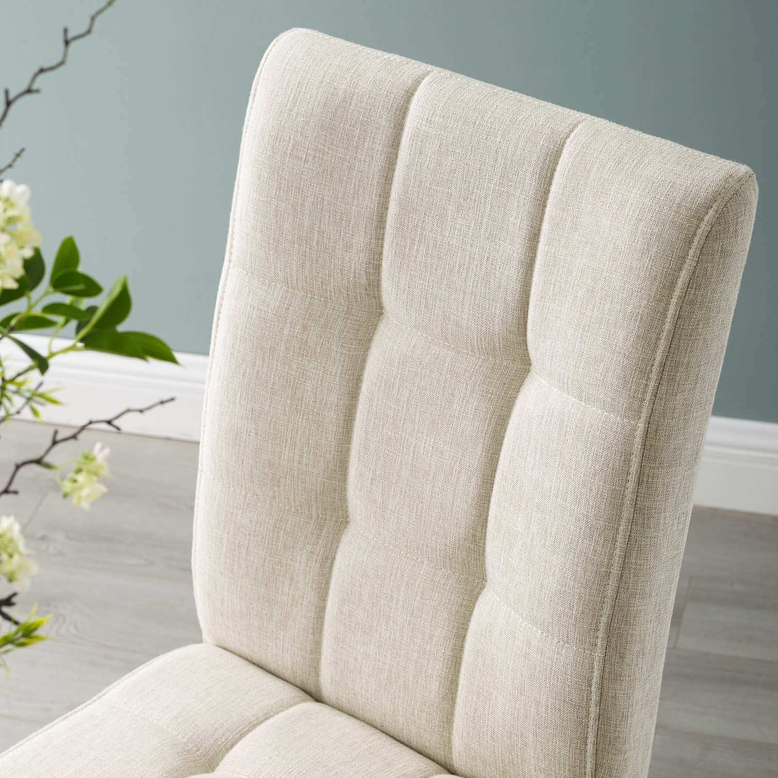 Promulgate Biscuit Tufted Upholstered Fabric Dining Chair Set of 2 by Modway