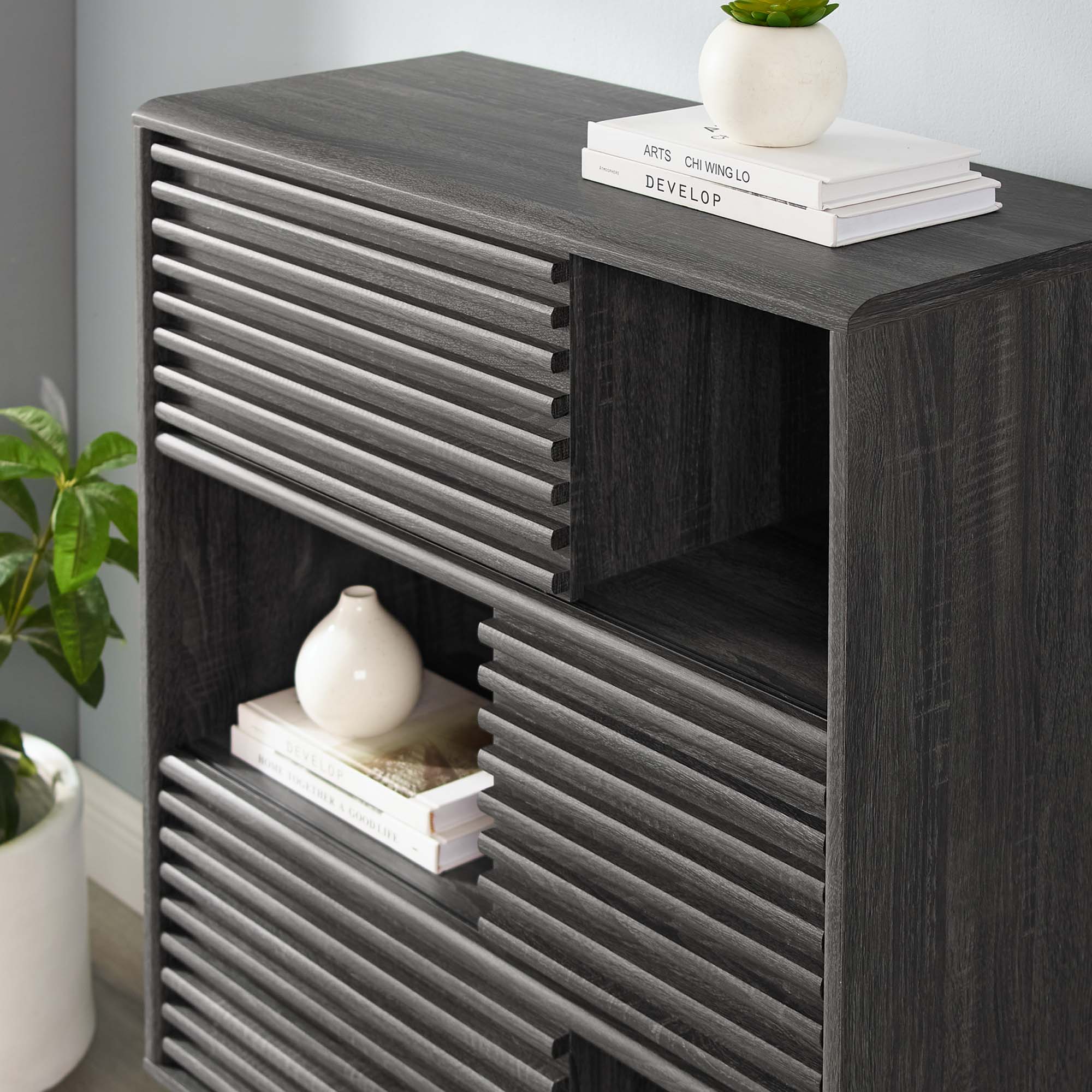 Render Three-Tier Display Storage Cabinet Stand by Modway