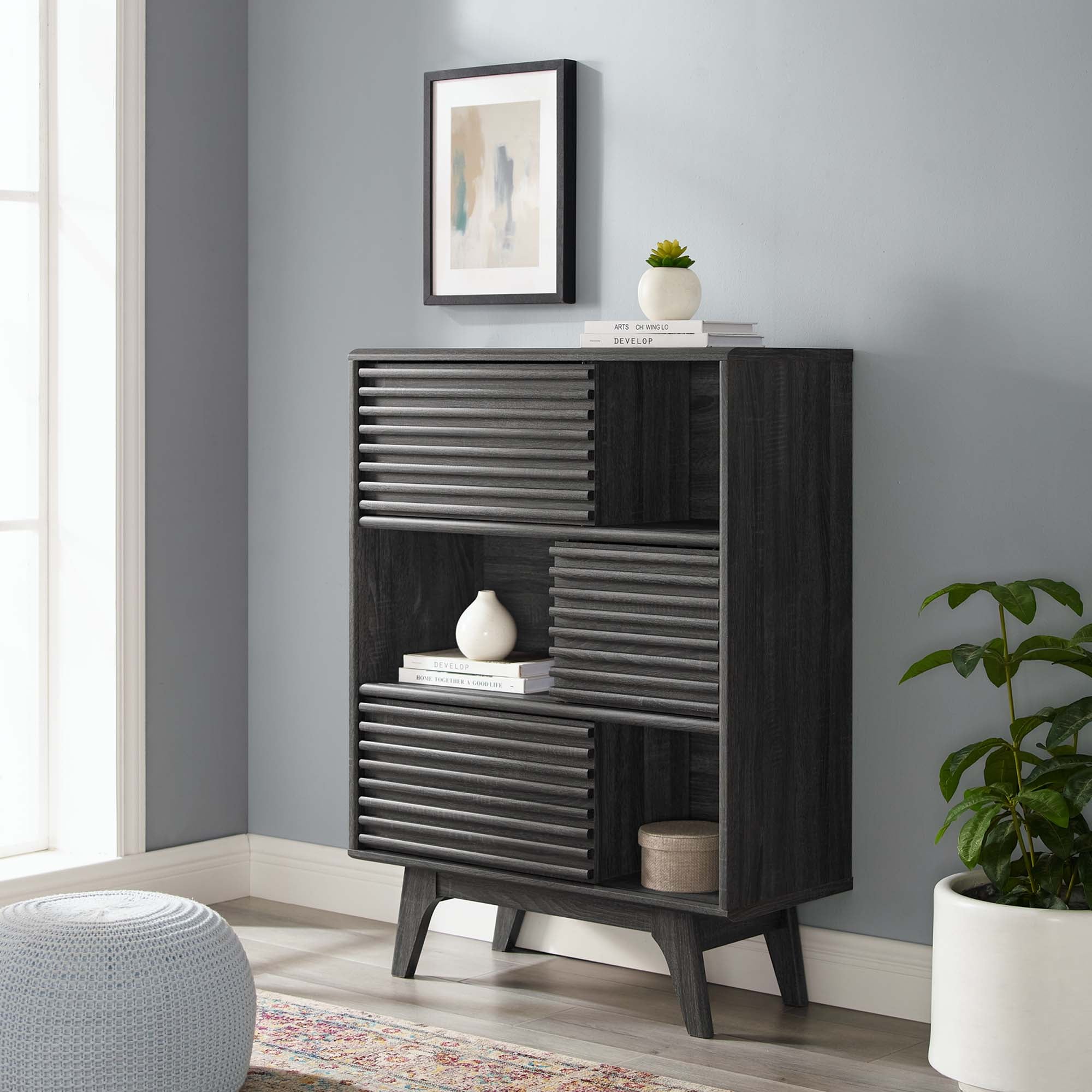 Render Three-Tier Display Storage Cabinet Stand by Modway