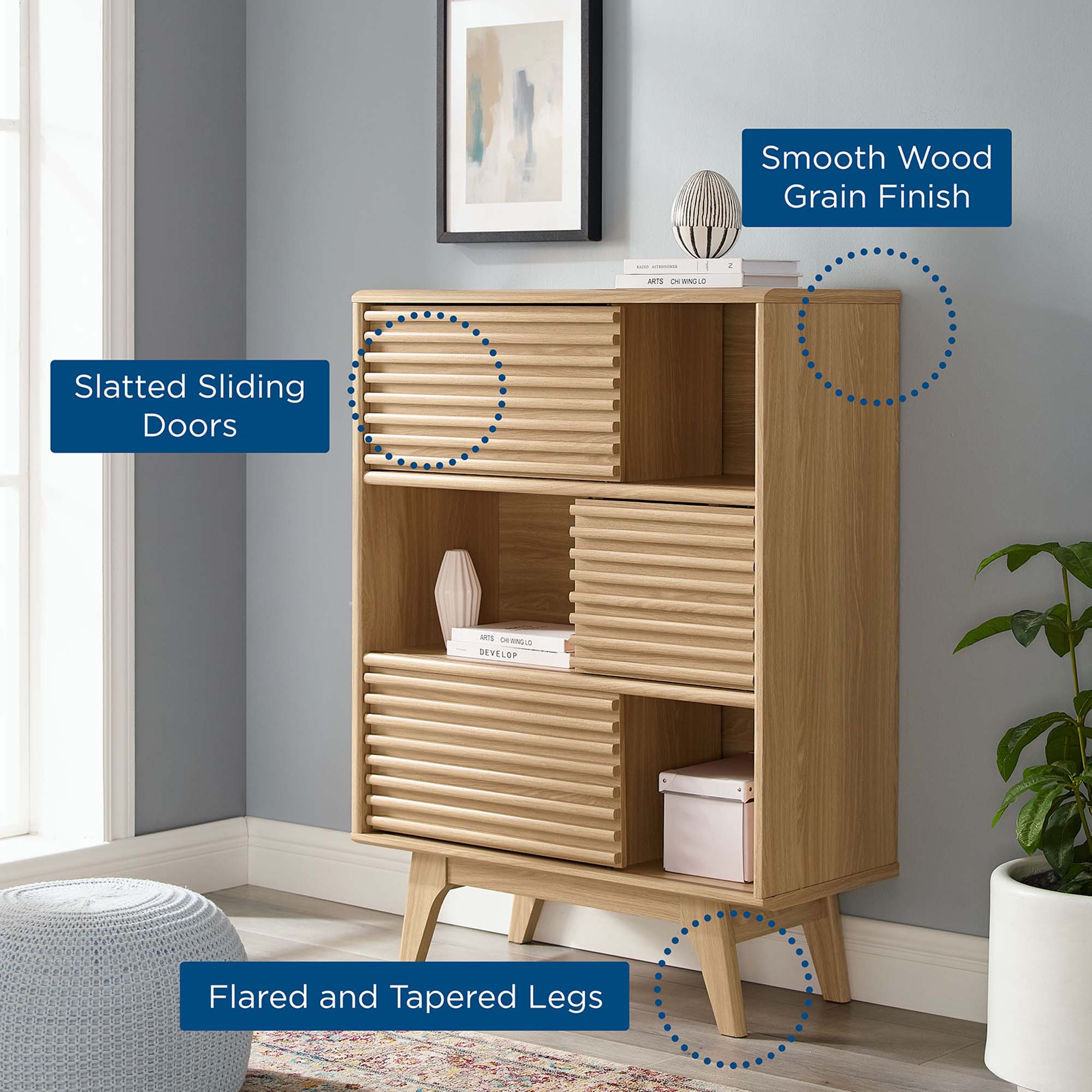 Render Three-Tier Display Storage Cabinet Stand by Modway