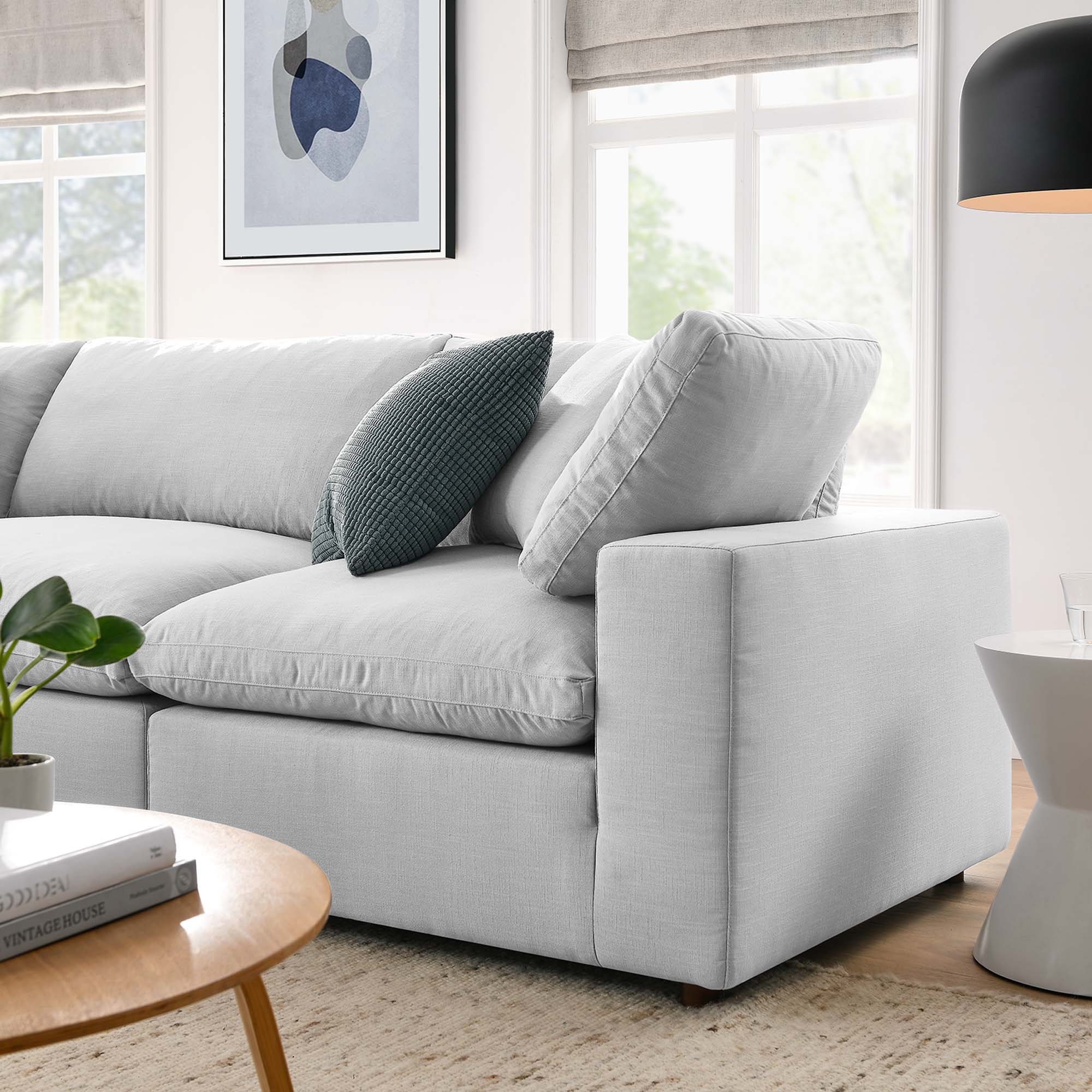 Commix 4-Piece Down Filled Overstuffed Performance Velvet Sectional Sofa by Modway